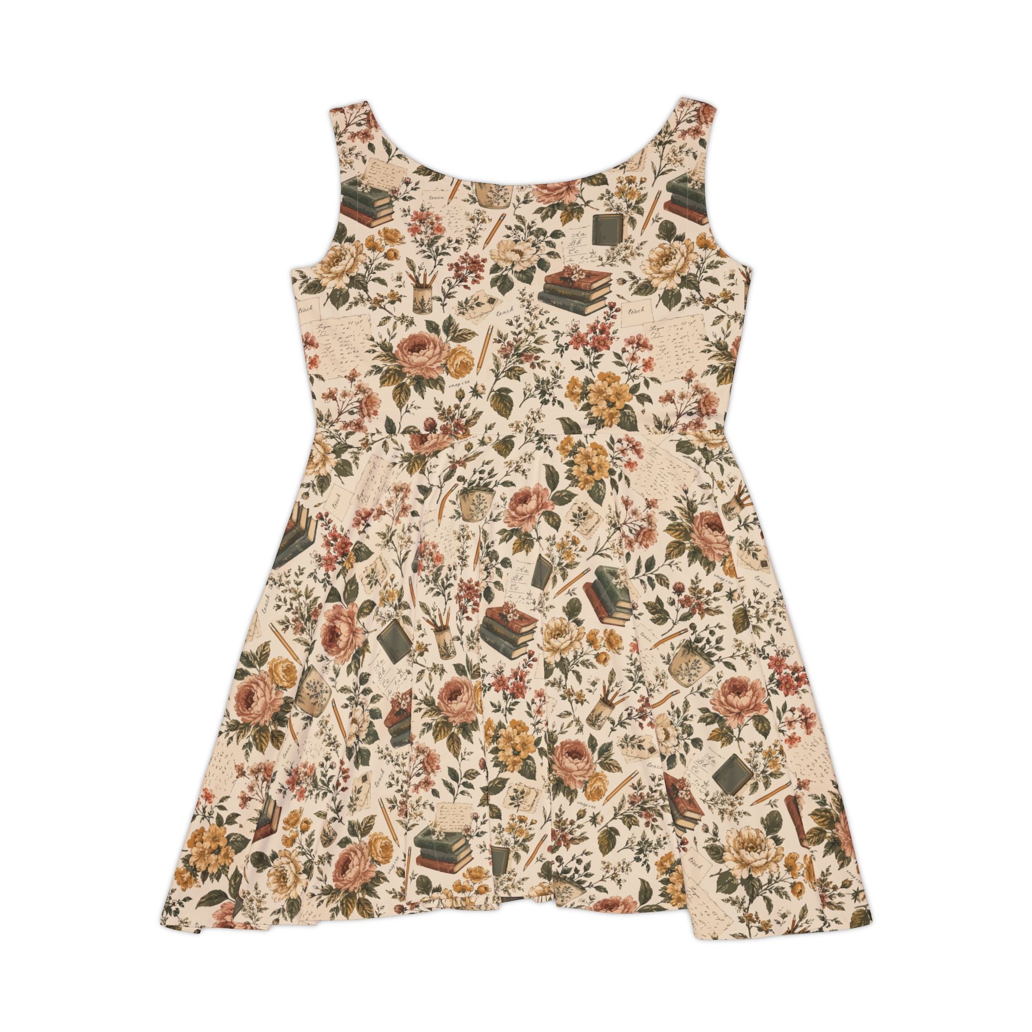 Art Teacher Dress — Vintage Botanical Rose Print | Zebra Creation