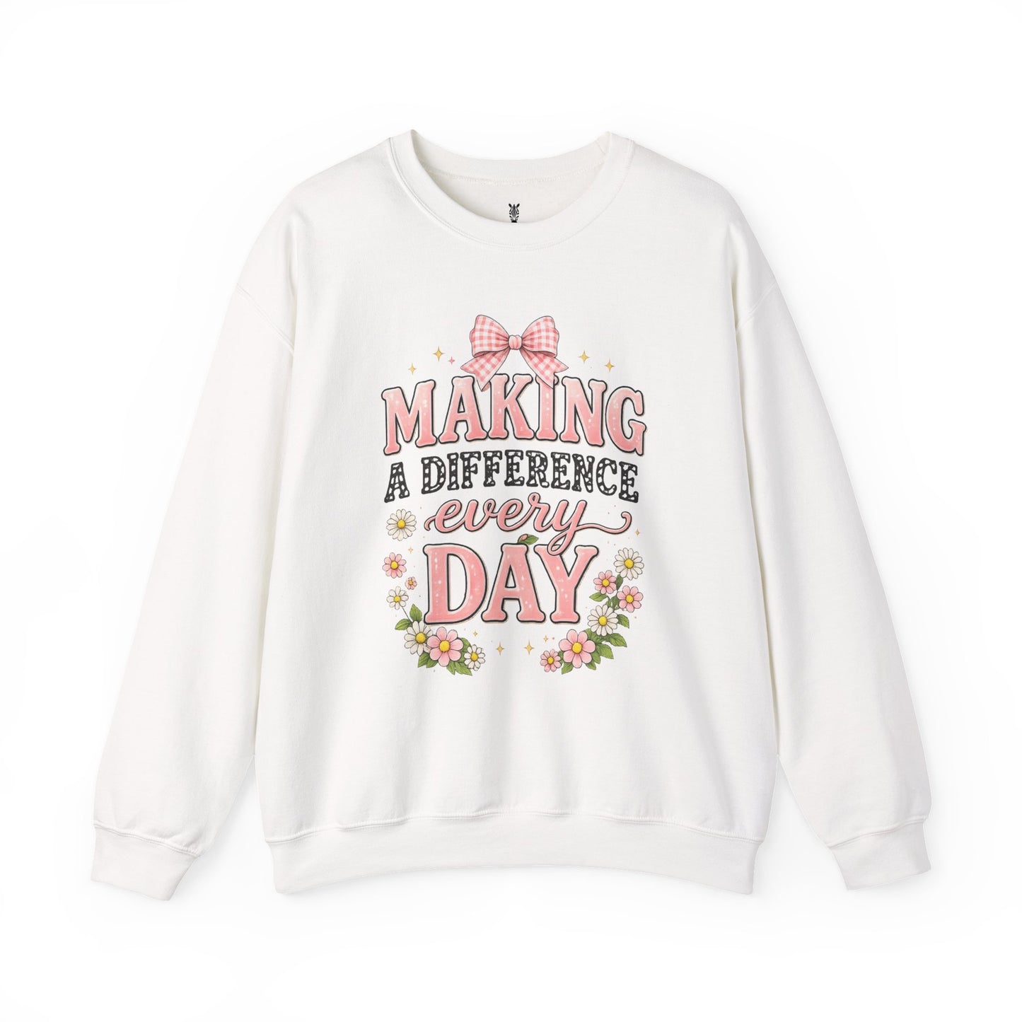 Teacher Birthday Gift Sweatshirt – "Making a Difference Every Day" Floral Crewneck