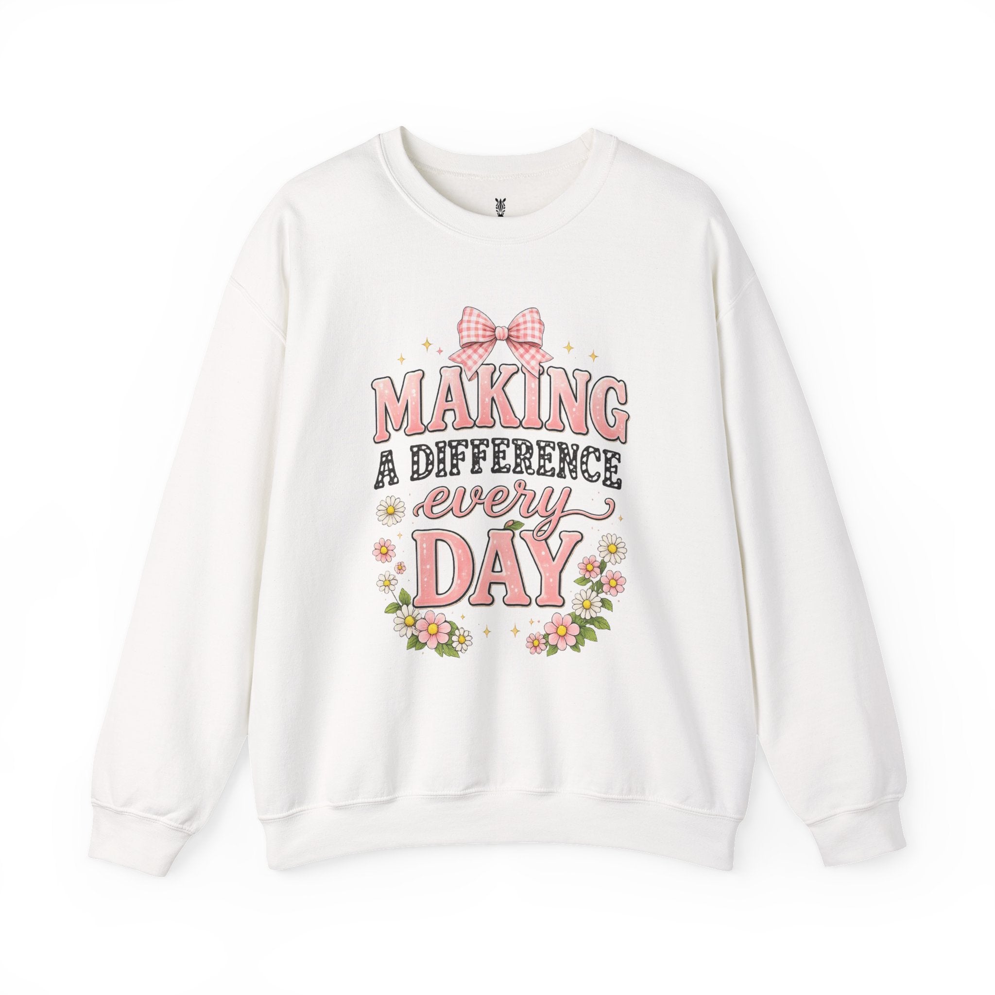 Teacher Birthday Gift Sweatshirt – "Making a Difference Every Day" Floral Crewneck