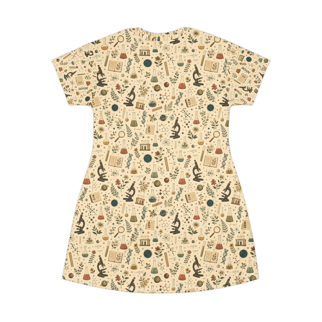 Biology Teacher Dress — Floral Botanical T-Shirt Dress | Science Teacher Casual Classroom Outfit