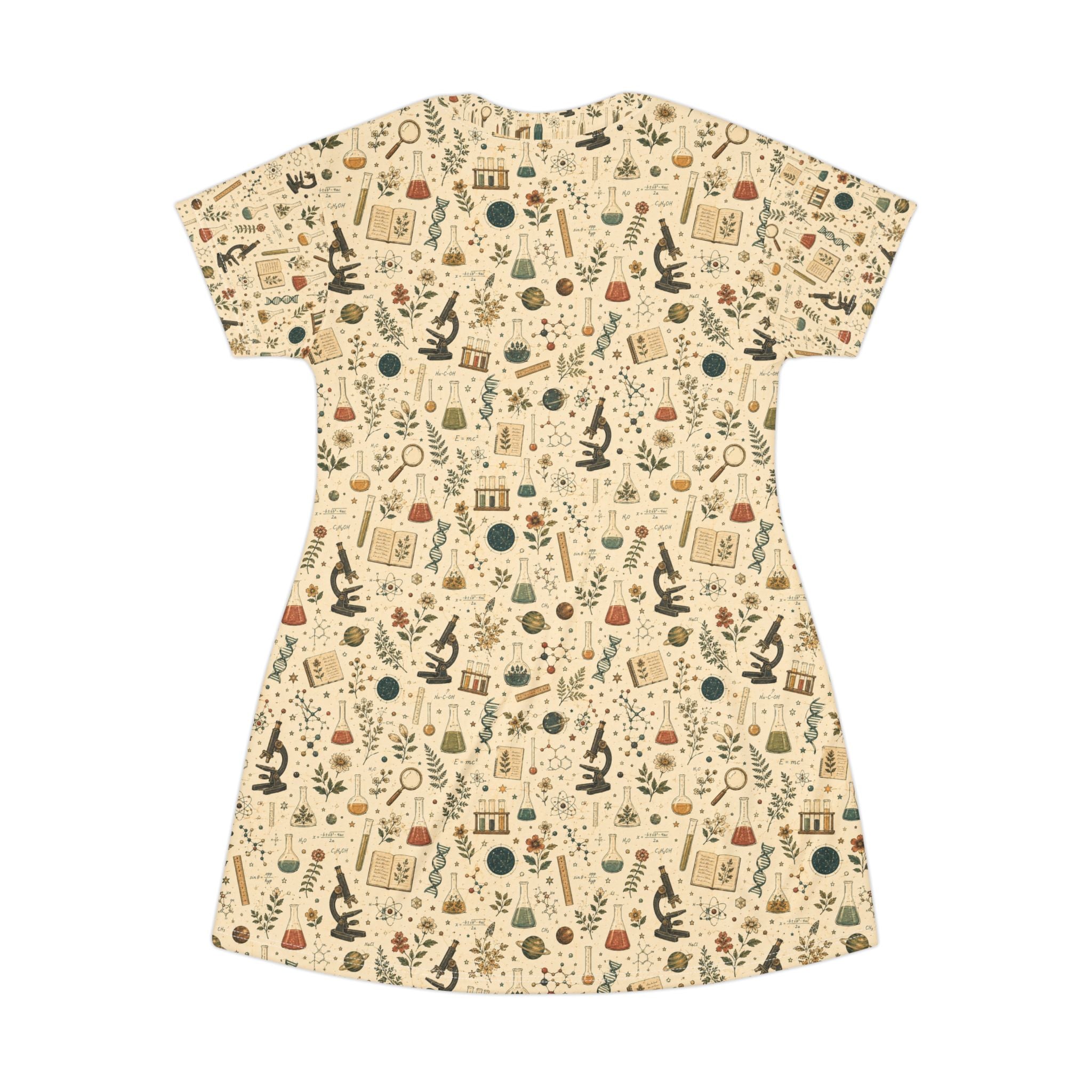 Biology Teacher Dress — Floral Botanical T-Shirt Dress | Science Teacher Casual Classroom Outfit