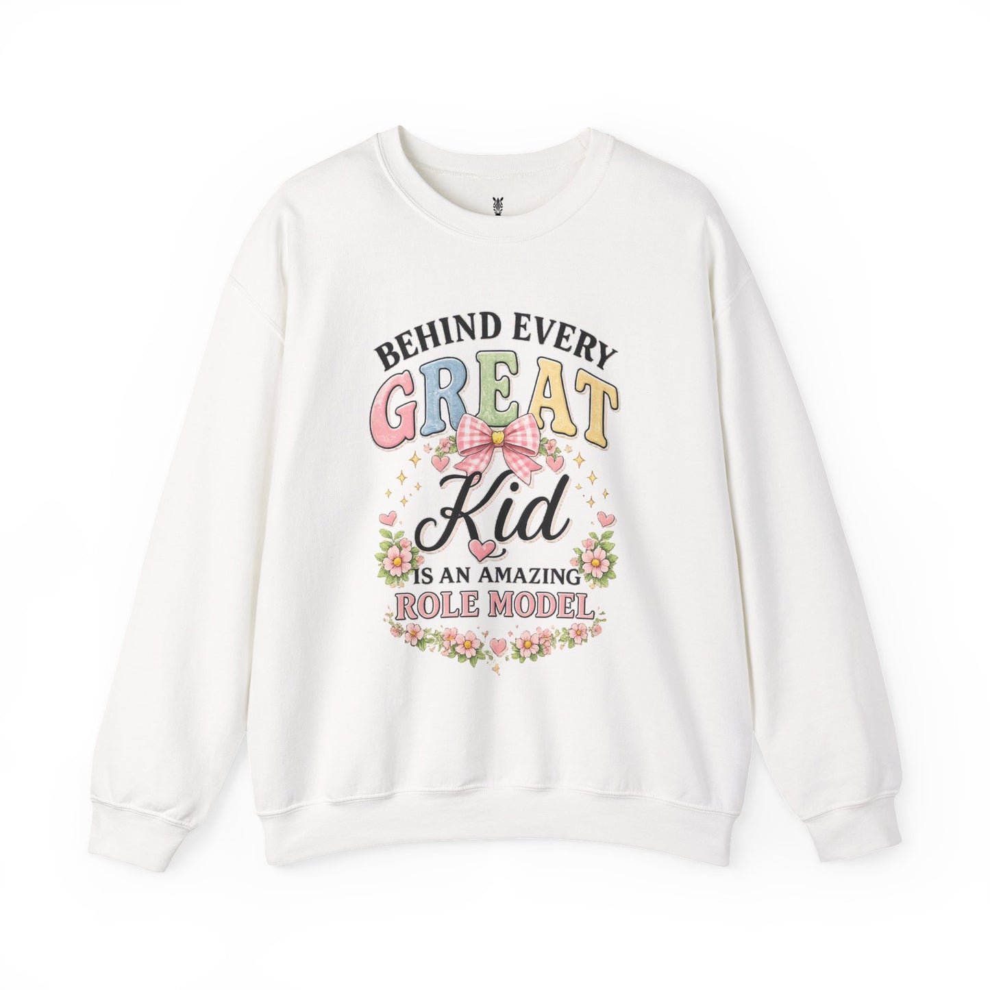 New Teacher Gift Crewneck Sweatshirt – "Behind Every Great Kid" Floral