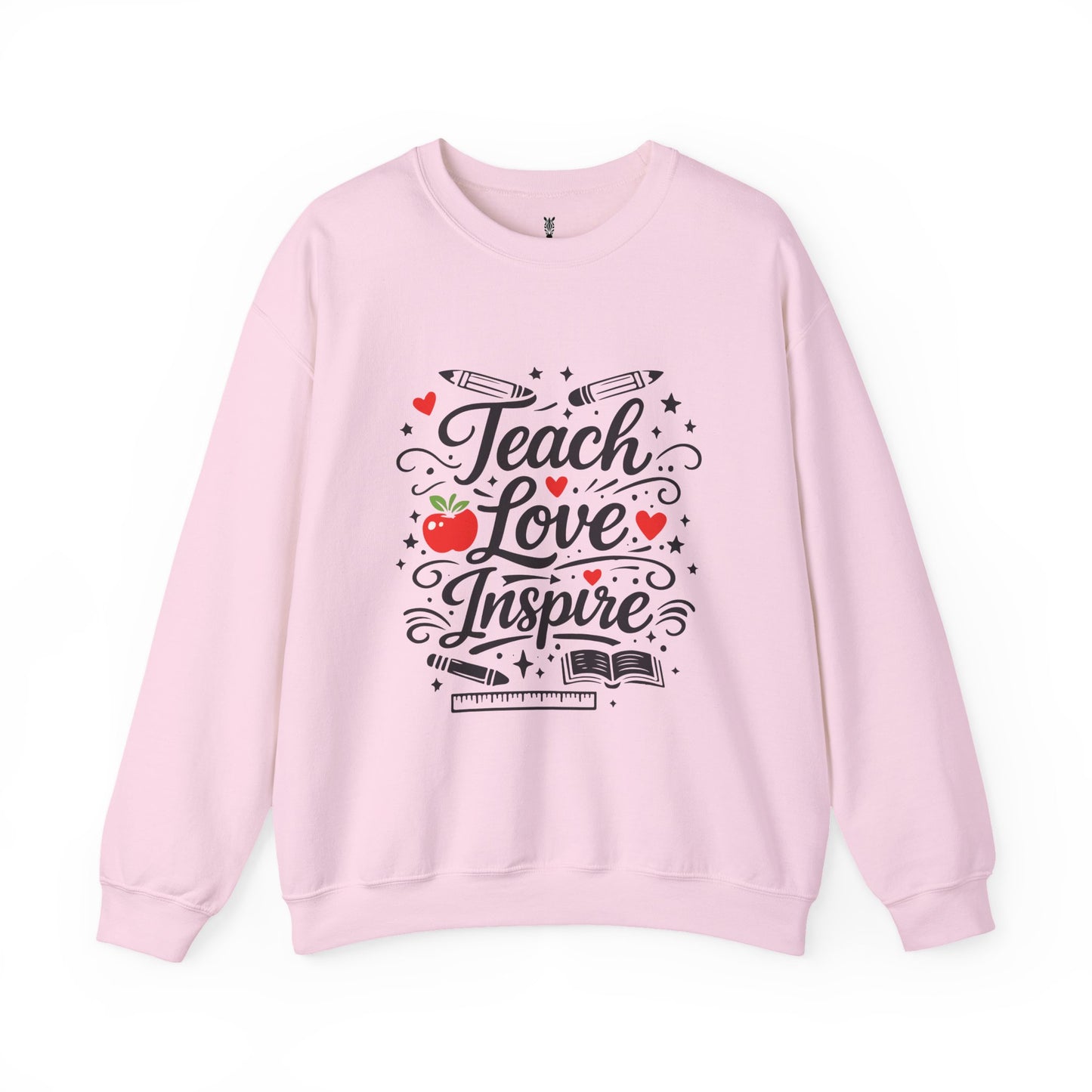 Teacher Appreciation Gift Sweatshirt – "Teach Love Inspire" Apple & Book Crewneck