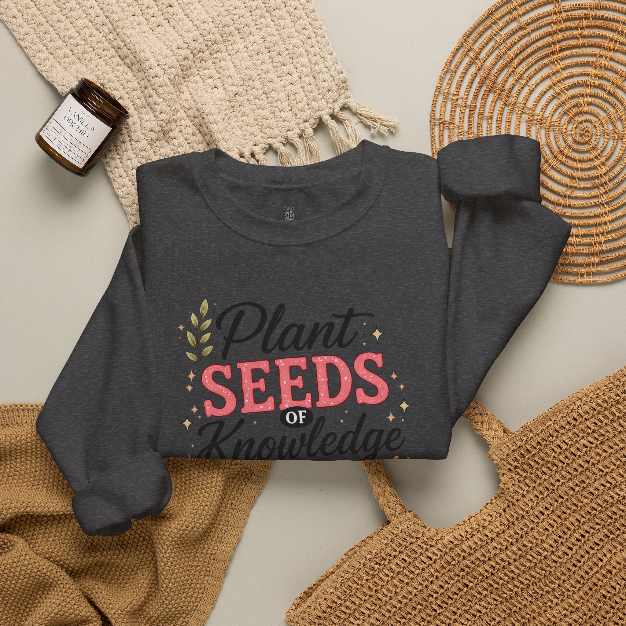Teacher Graphic Tees Crewneck – "Plant Seeds of Knowledge, Watch Them Grow"