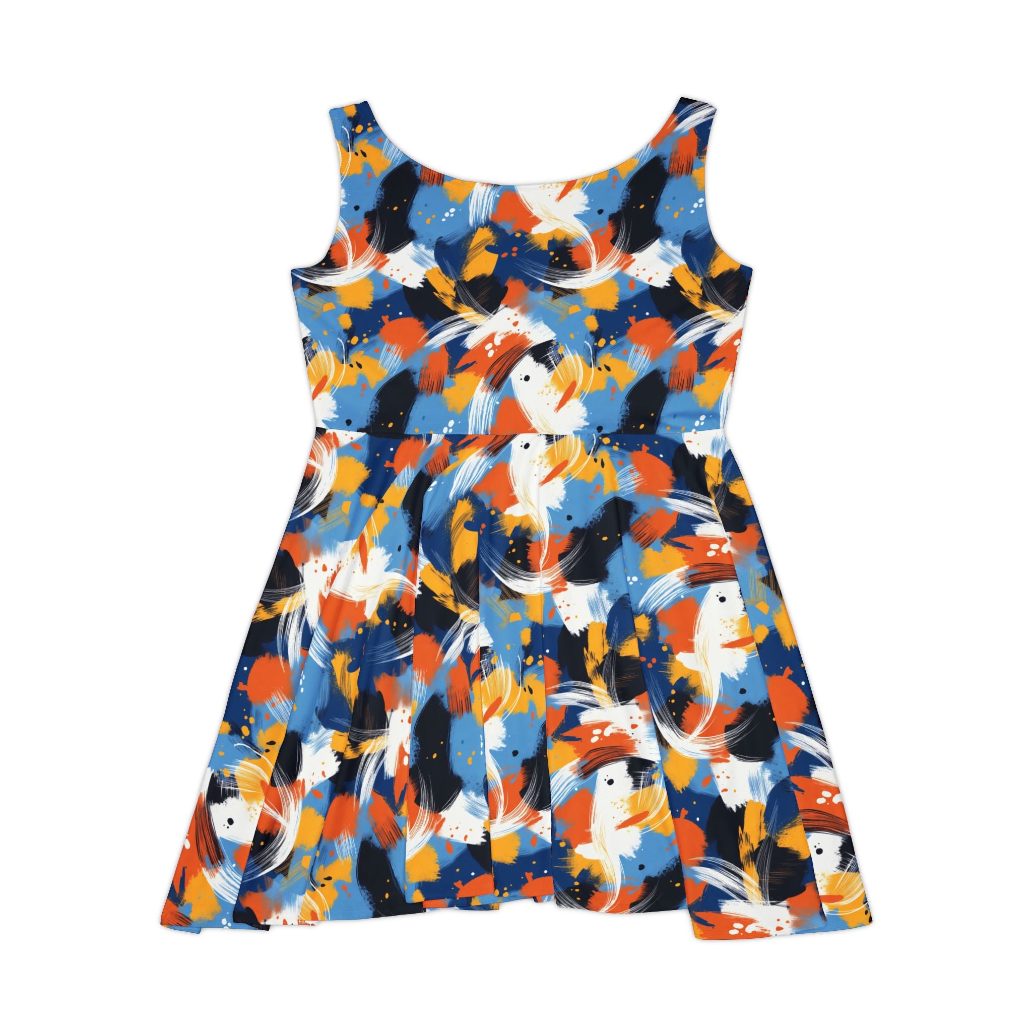 Abstract Art Teacher Skater Dress | Bright Paint Stroke Outfit & Teacher Gift