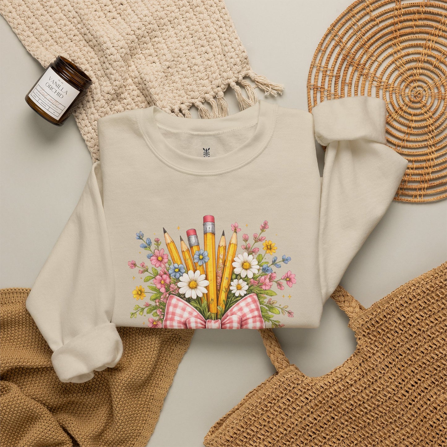 Customized Gift for Teachers – "Teaching Is My Favorite" Crewneck Sweatshirt