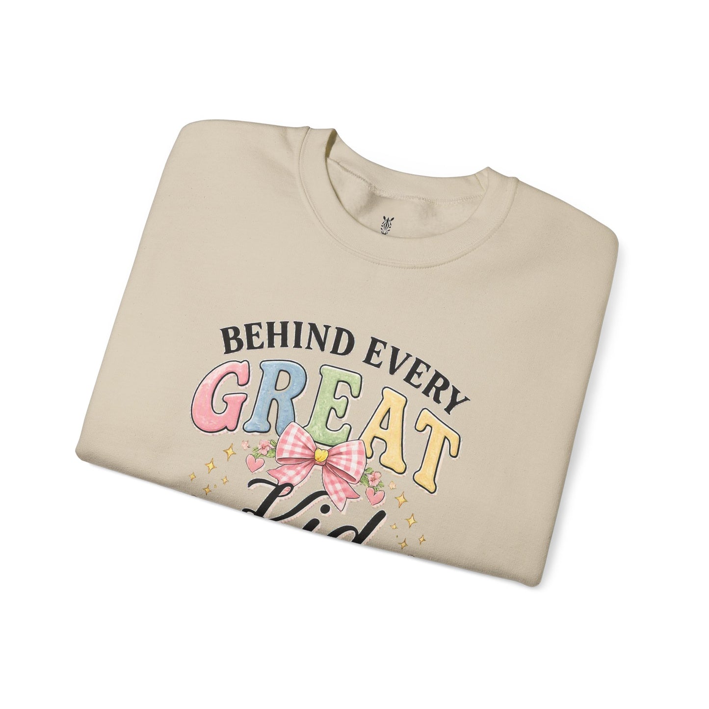 New Teacher Gift Crewneck Sweatshirt – "Behind Every Great Kid" Floral