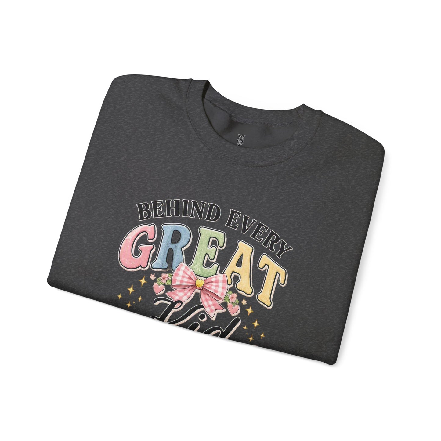 New Teacher Gift Crewneck Sweatshirt – "Behind Every Great Kid" Floral
