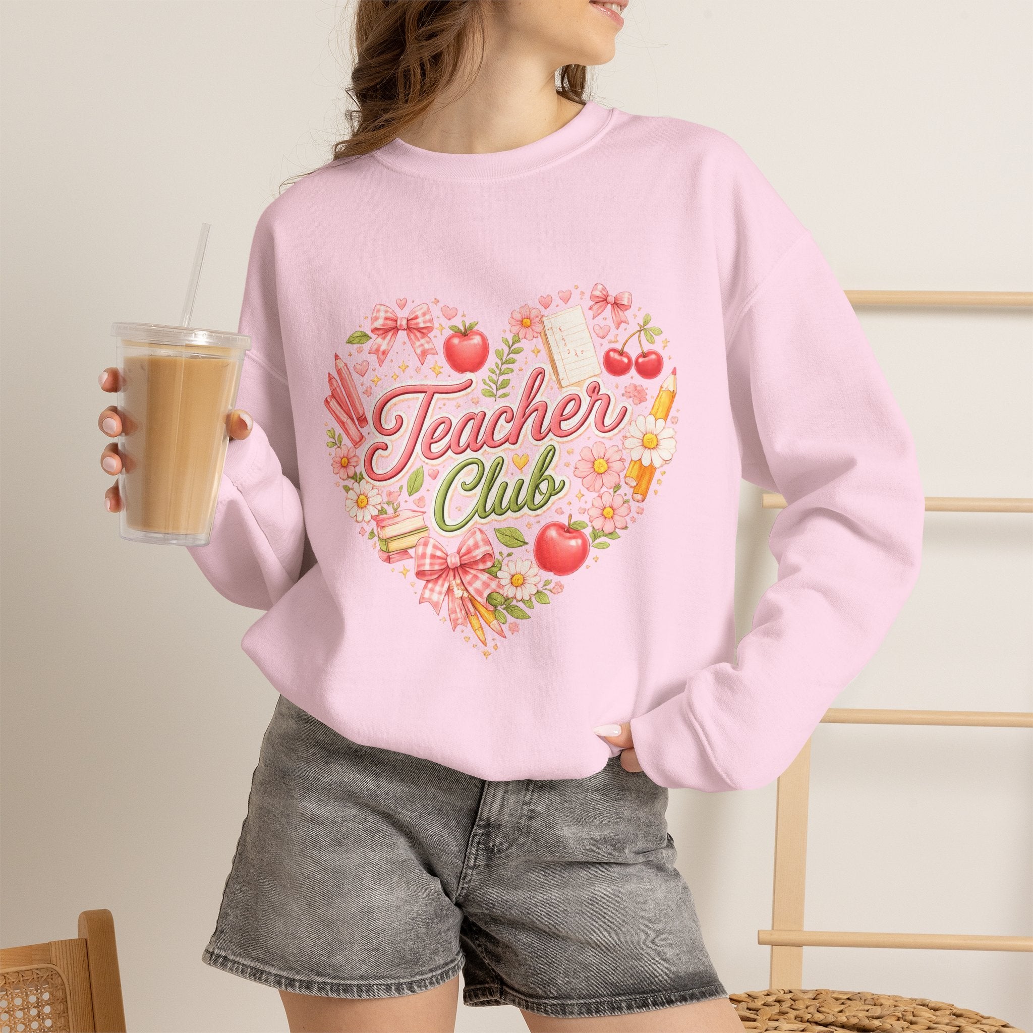 5th Grade Teacher Crewneck Sweatshirt – Teacher Club Heart Design