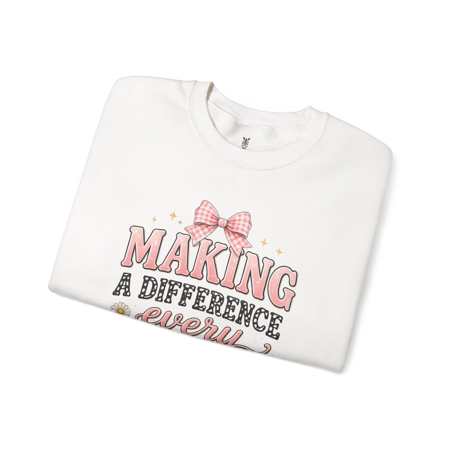 Teacher Birthday Gift Sweatshirt – "Making a Difference Every Day" Floral Crewneck