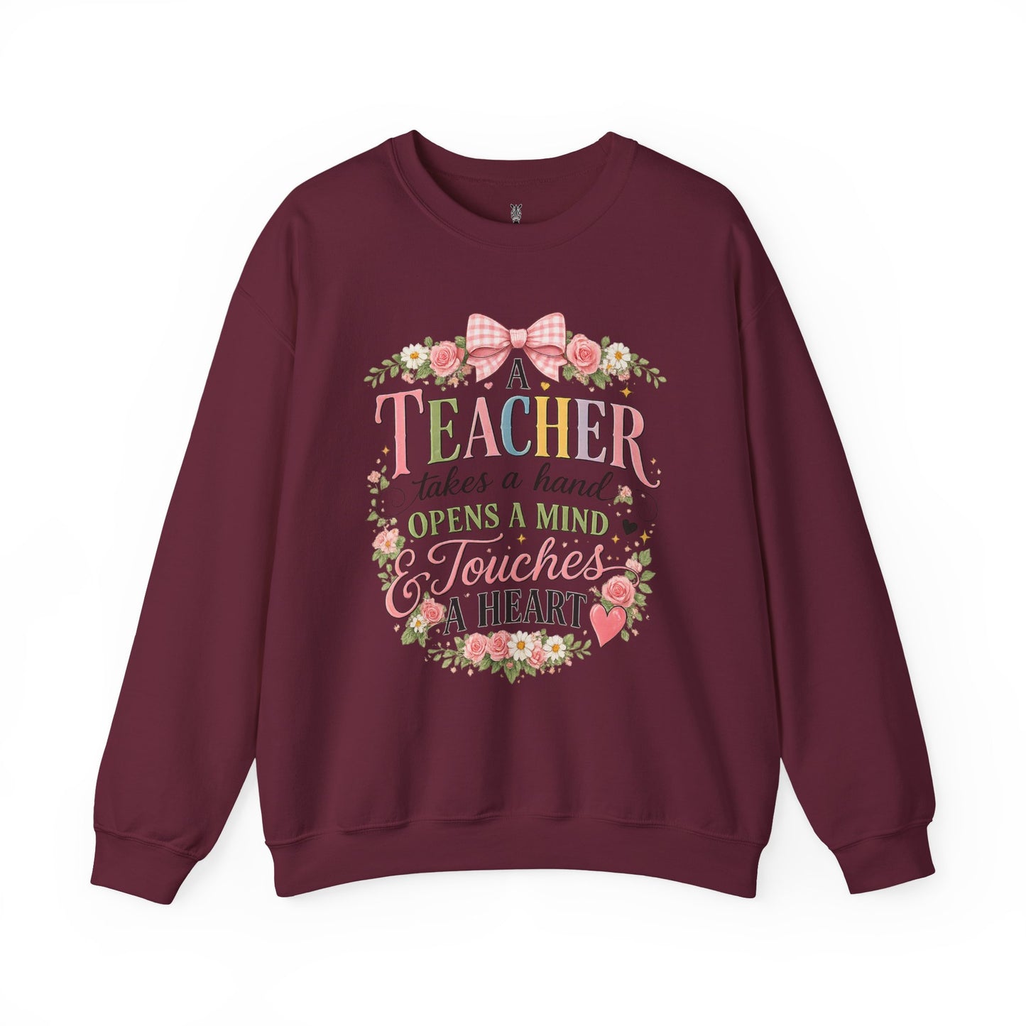 Teacher Appreciation Week Gift – "A Teacher Takes a Hand" Floral Crewneck