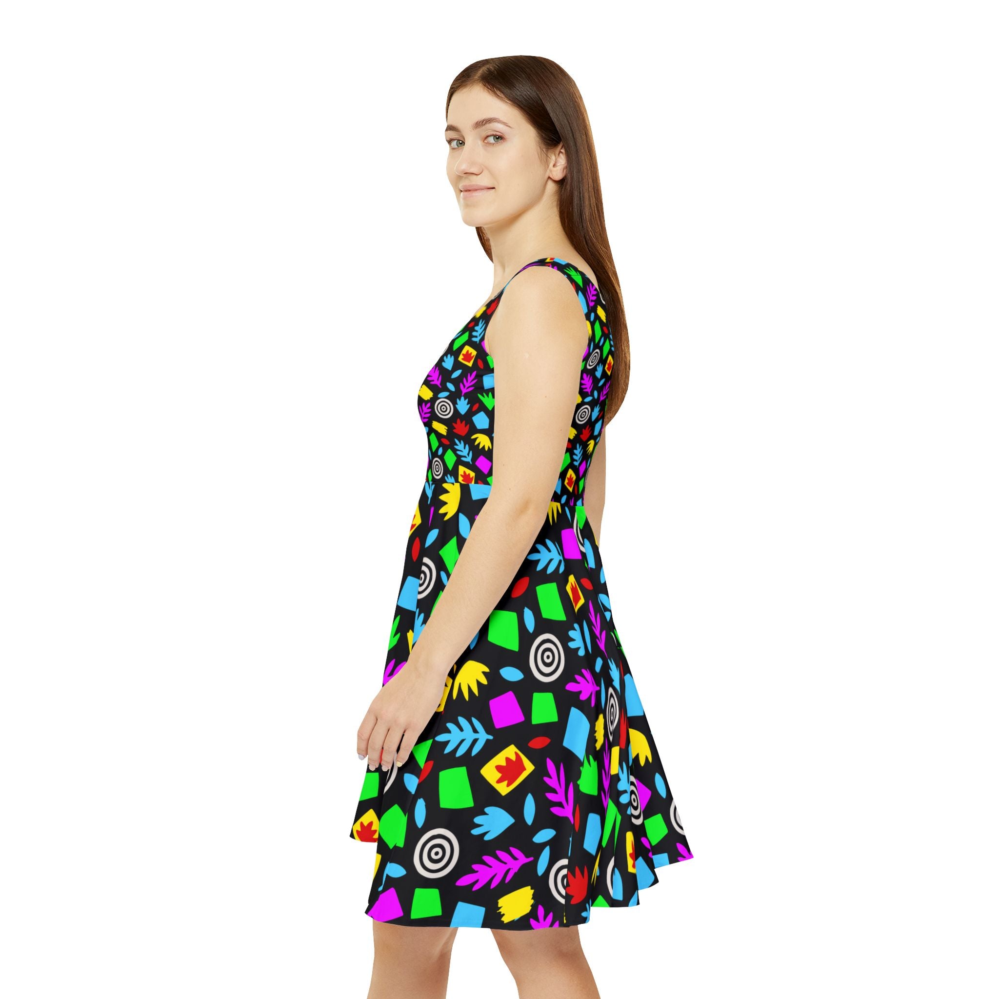 Retro 80s Teacher Skater Dress | Bright Art Teacher Outfit & Teacher Gift