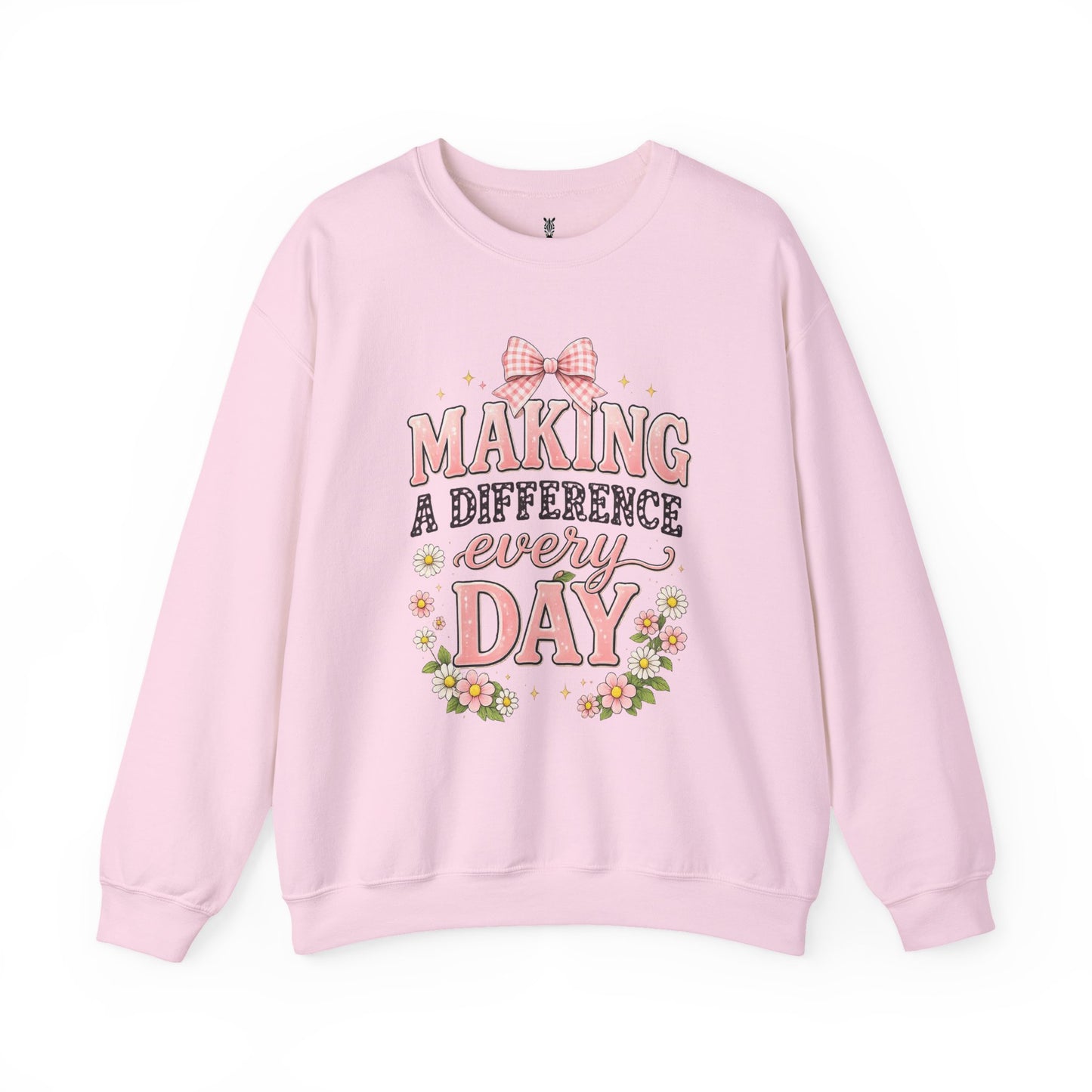 Teacher Birthday Gift Sweatshirt – "Making a Difference Every Day" Floral Crewneck