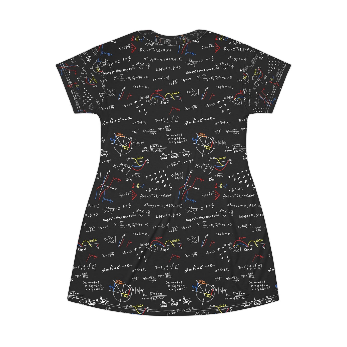 Math Teacher T-Shirt Dress — All-Over Print Science Dress for STEM Lovers