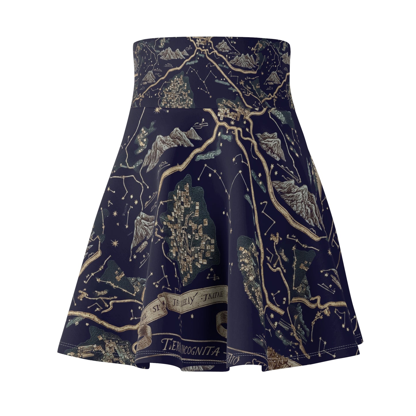 Antique Star Map Skater Skirt | Celestial Map Print