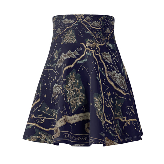 Antique Star Map Skater Skirt | Celestial Map Print