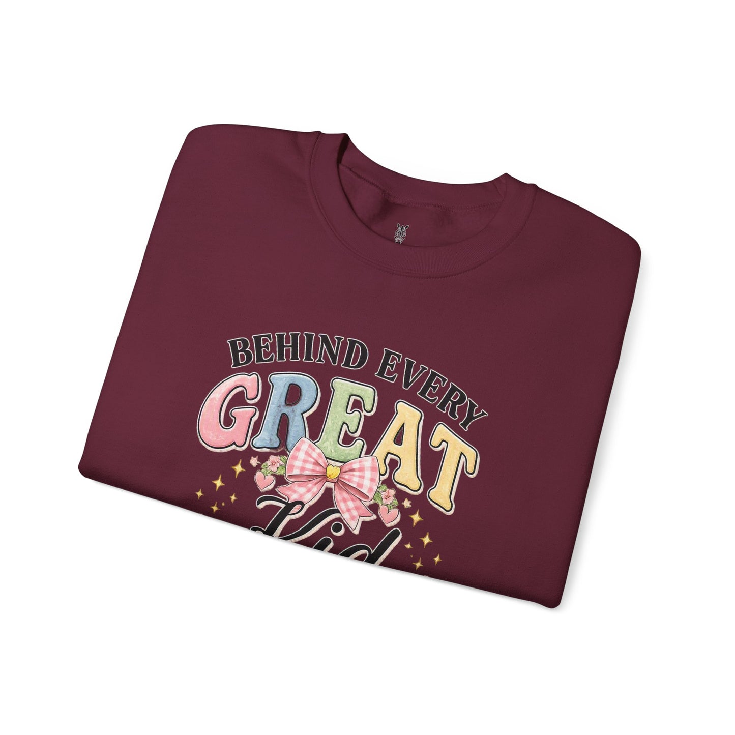 New Teacher Gift Crewneck Sweatshirt – "Behind Every Great Kid" Floral