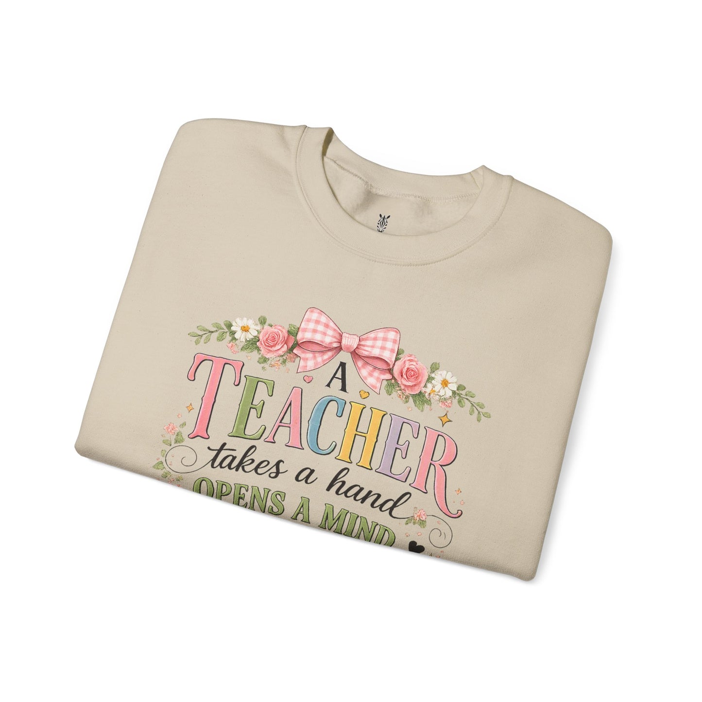Teacher Appreciation Week Gift – "A Teacher Takes a Hand" Floral Crewneck