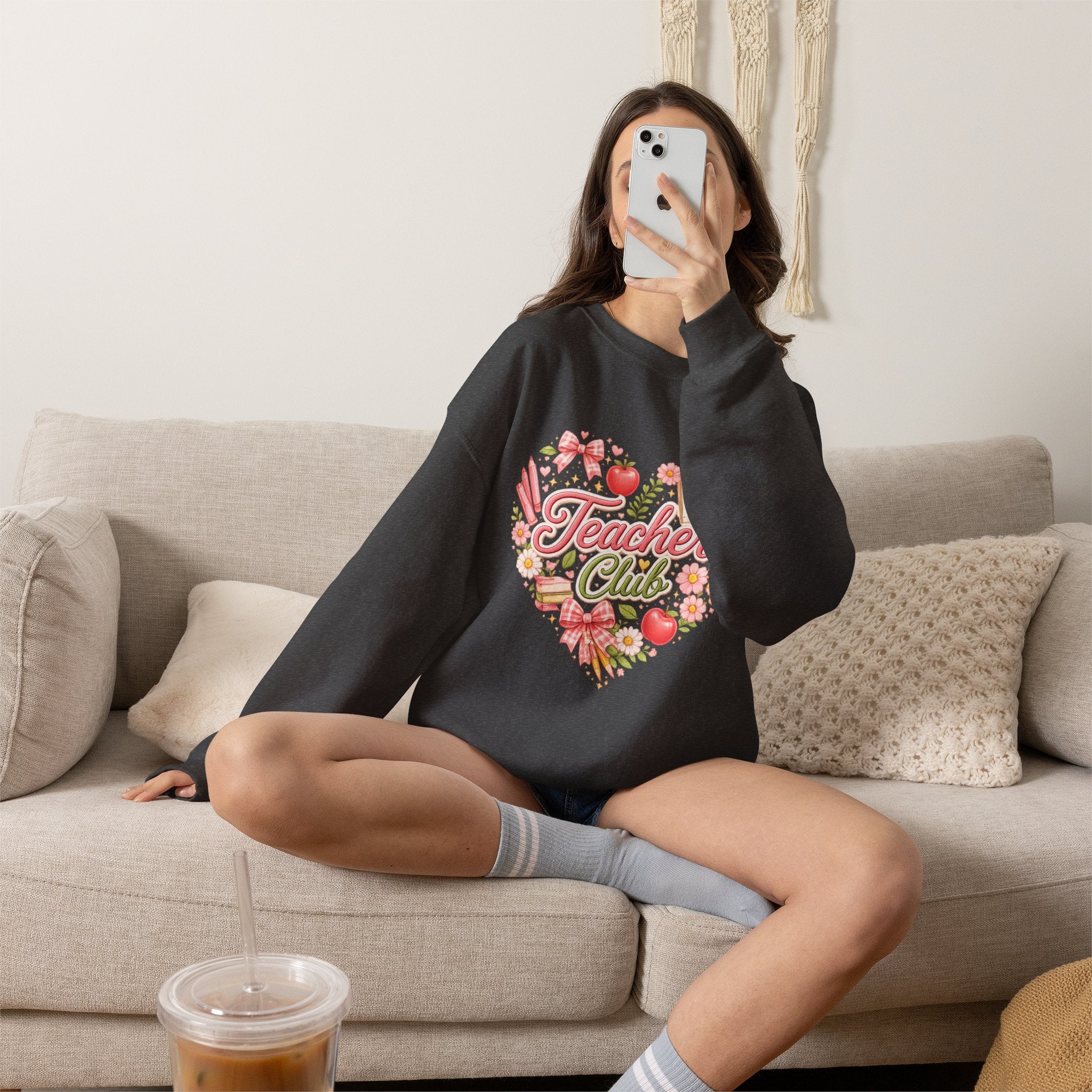 5th Grade Teacher Crewneck Sweatshirt – Teacher Club Heart Design