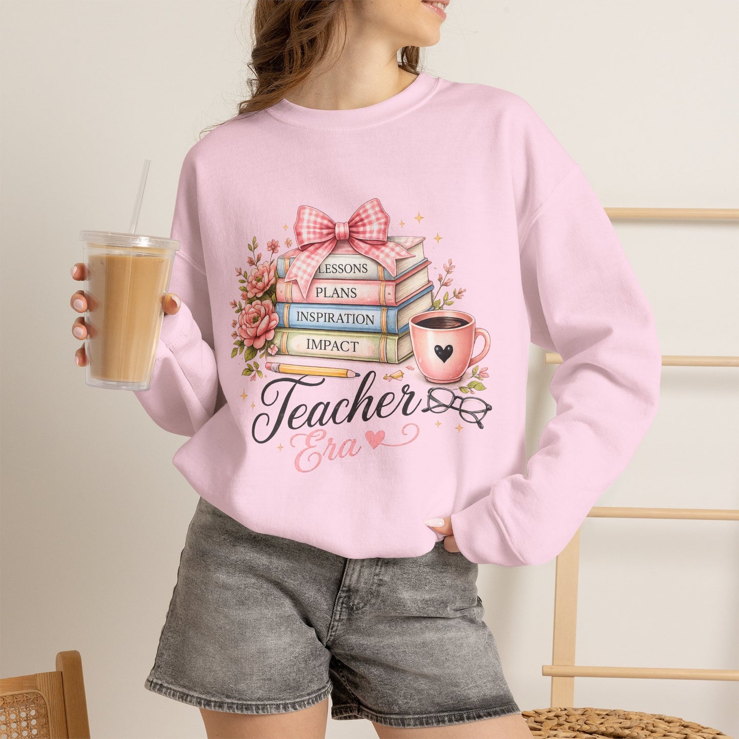 Teacher Graphic Sweatshirt – "Lessons, Plans, Inspiration, Impact" Crewneck