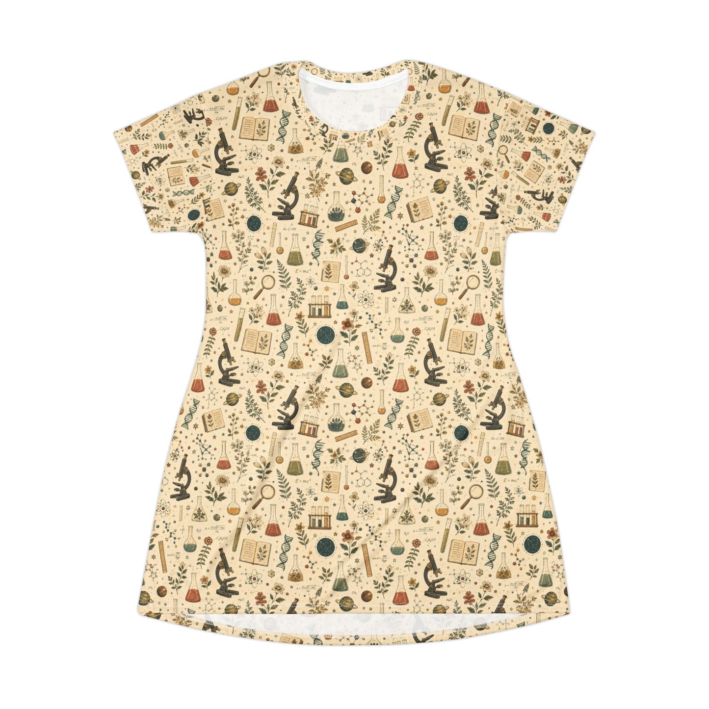 Biology Teacher Dress — Floral Botanical T-Shirt Dress | Science Teacher Casual Classroom Outfit