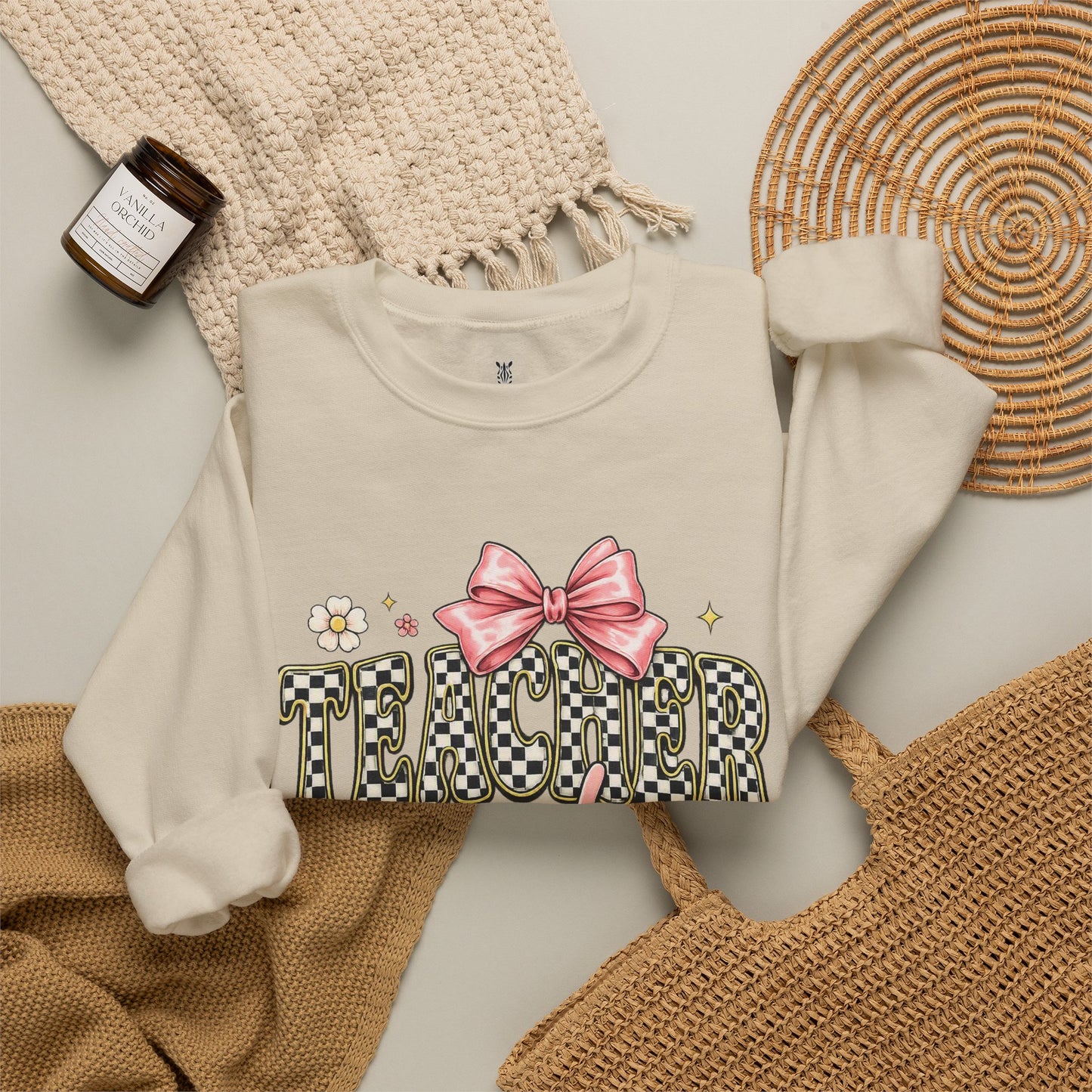Sweatshirt — 'Tumblr Mode On' Pink Bow Graphic Crewneck