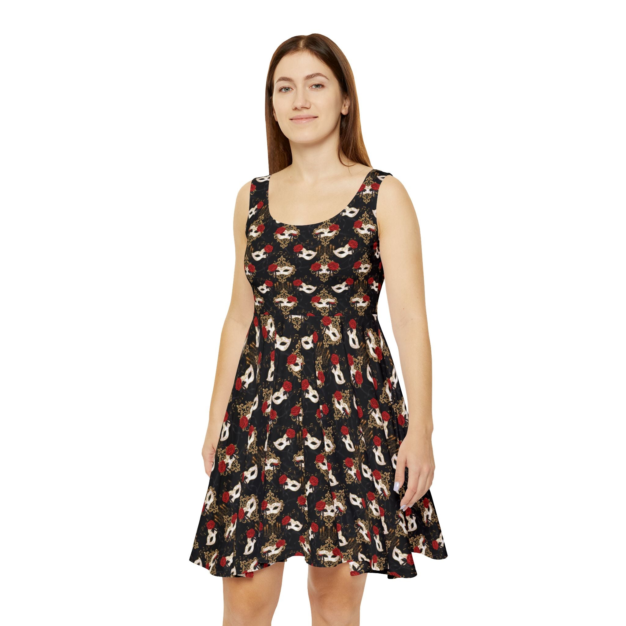 Phantom & Rose Masquerade Teacher Skater Dress | Drama & Theater Teacher Gift