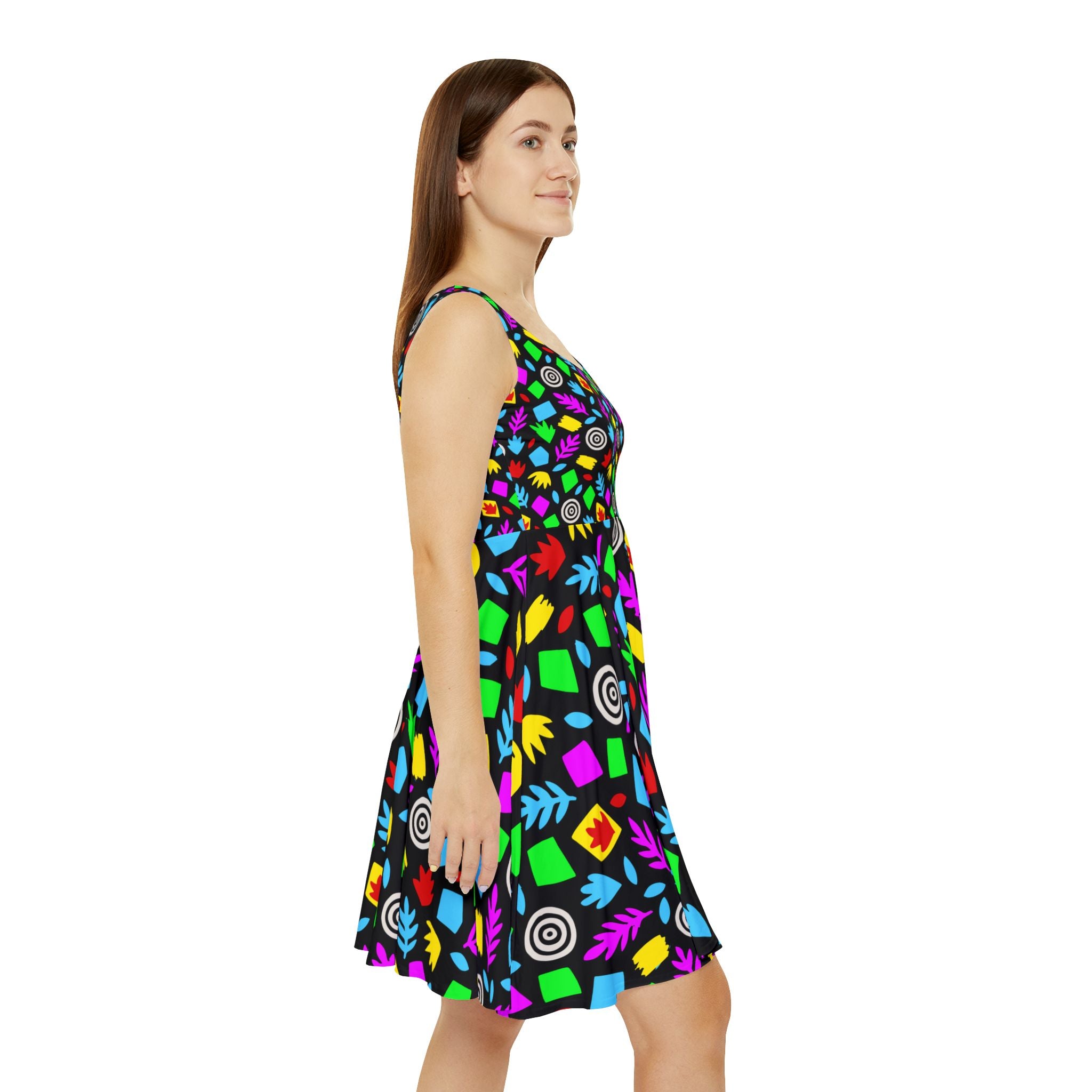 Retro 80s Teacher Skater Dress | Bright Art Teacher Outfit & Teacher Gift