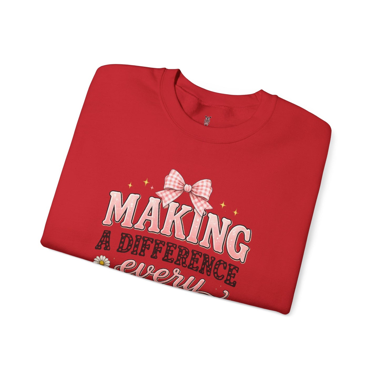 Teacher Birthday Gift Sweatshirt – "Making a Difference Every Day" Floral Crewneck