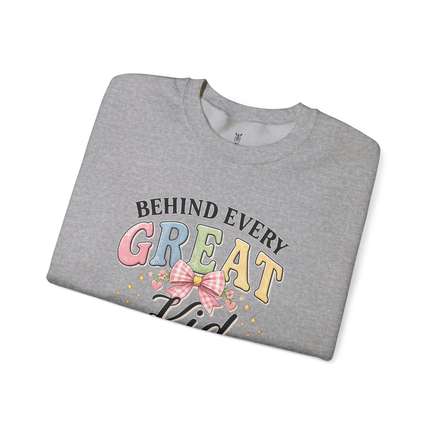 New Teacher Gift Crewneck Sweatshirt – "Behind Every Great Kid" Floral