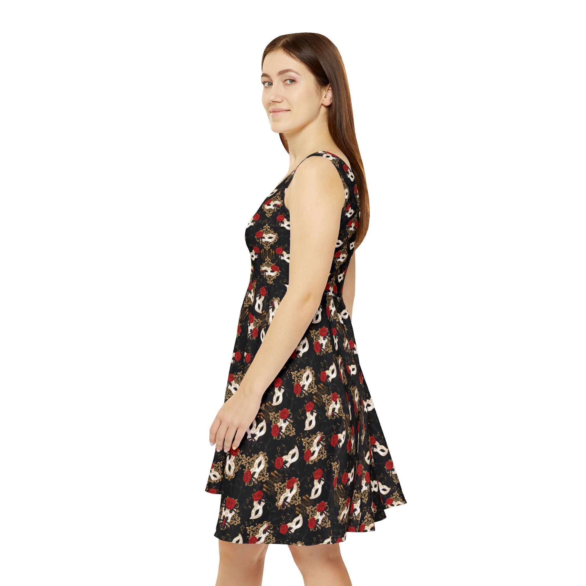Phantom & Rose Masquerade Teacher Skater Dress | Drama & Theater Teacher Gift