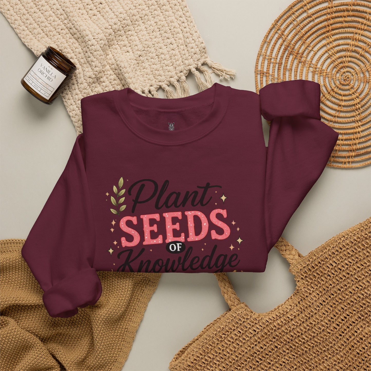 Teacher Graphic Tees Crewneck – "Plant Seeds of Knowledge, Watch Them Grow"