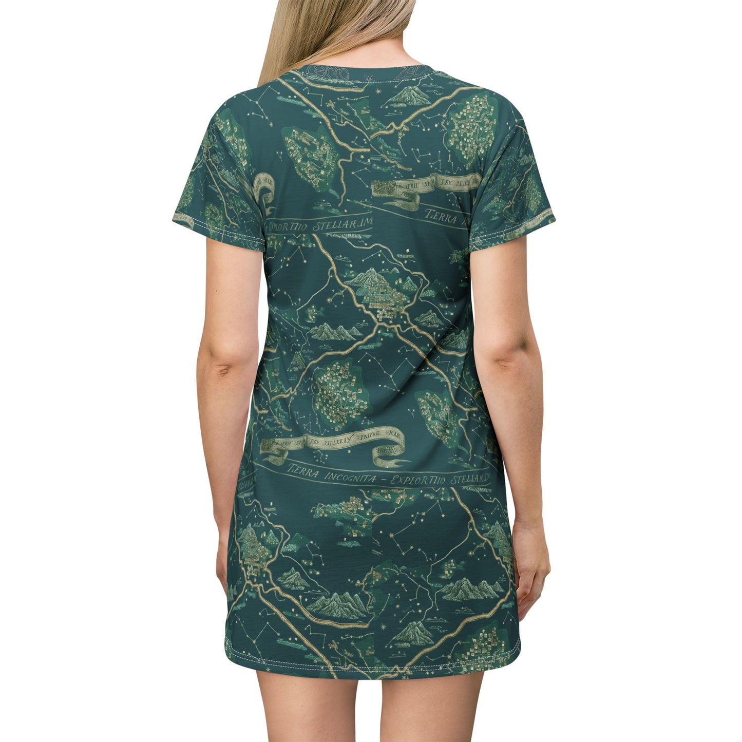 History teacher T-Shirt Dress — All-Over Print Retro Cartography Dress