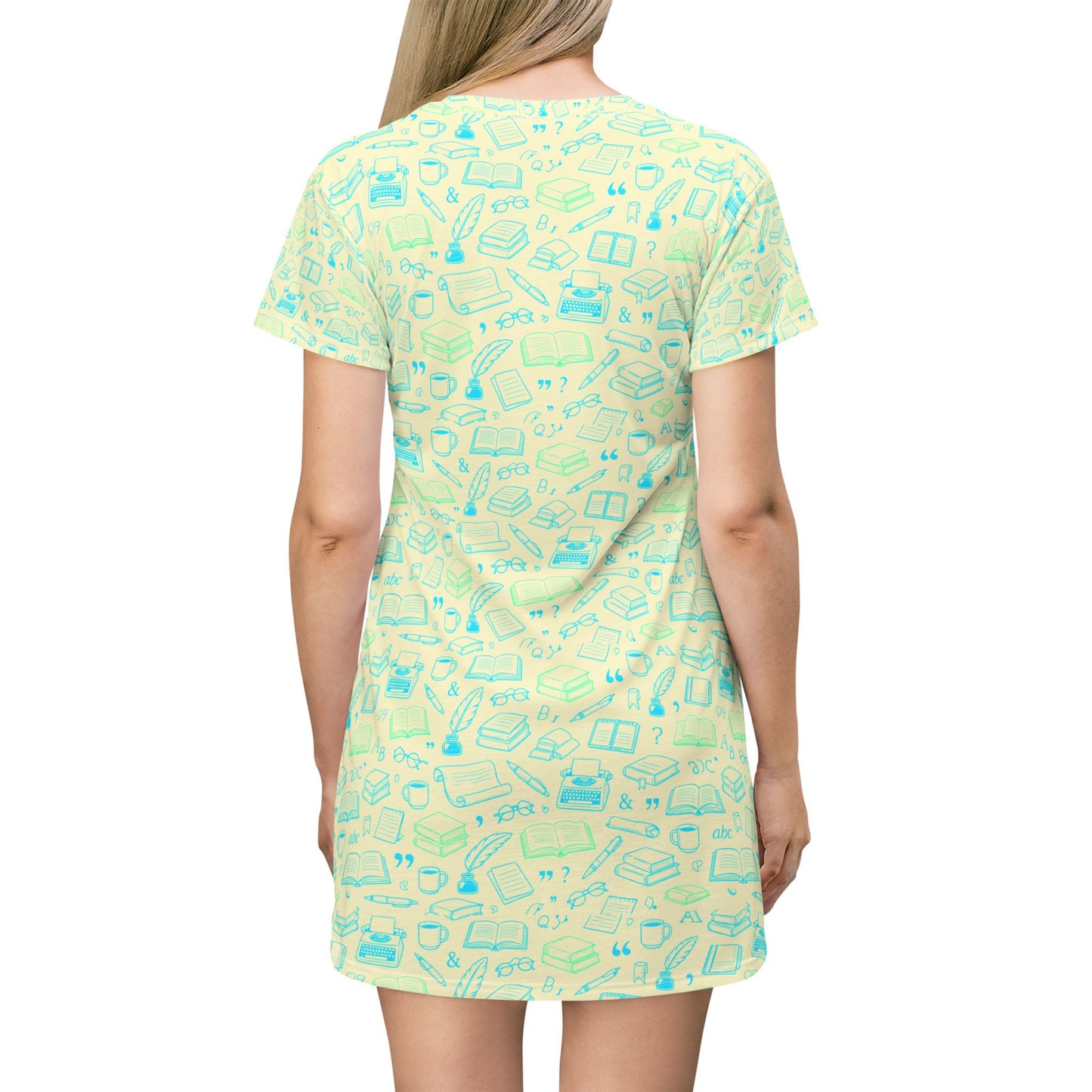 English Teacher T‑Shirt Dress — Neon Consoles & Controllers AOP