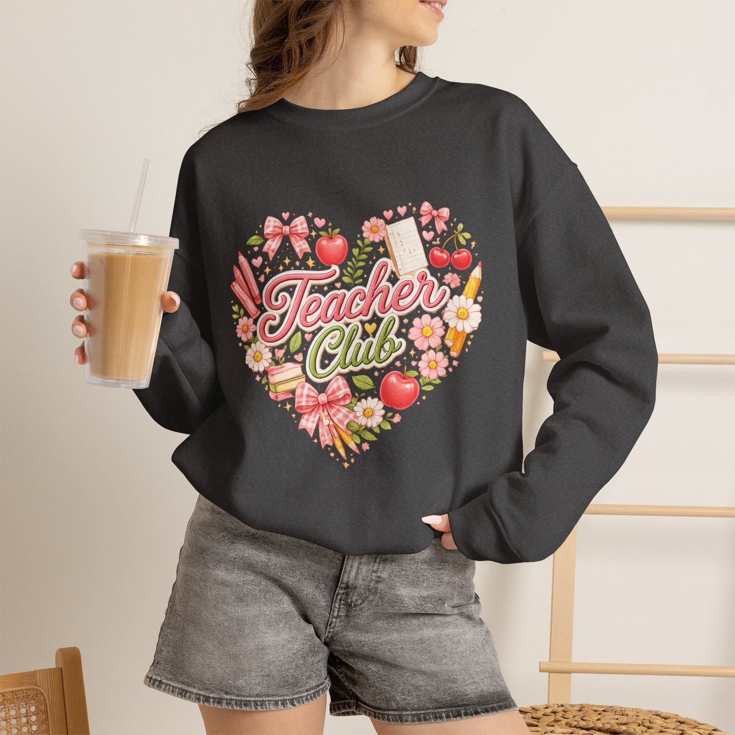 5th Grade Teacher Crewneck Sweatshirt – Teacher Club Heart Design
