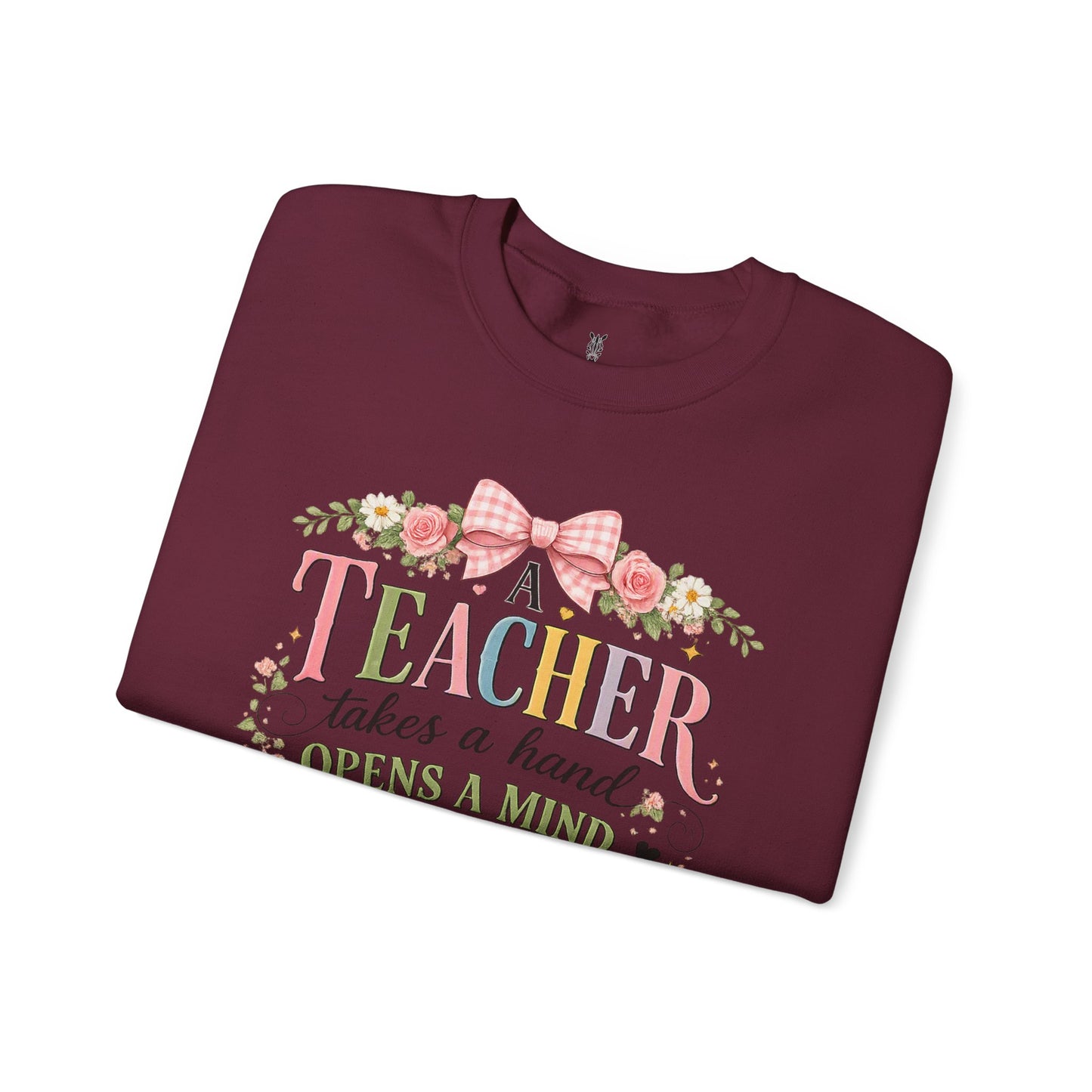 Teacher Appreciation Week Gift – "A Teacher Takes a Hand" Floral Crewneck