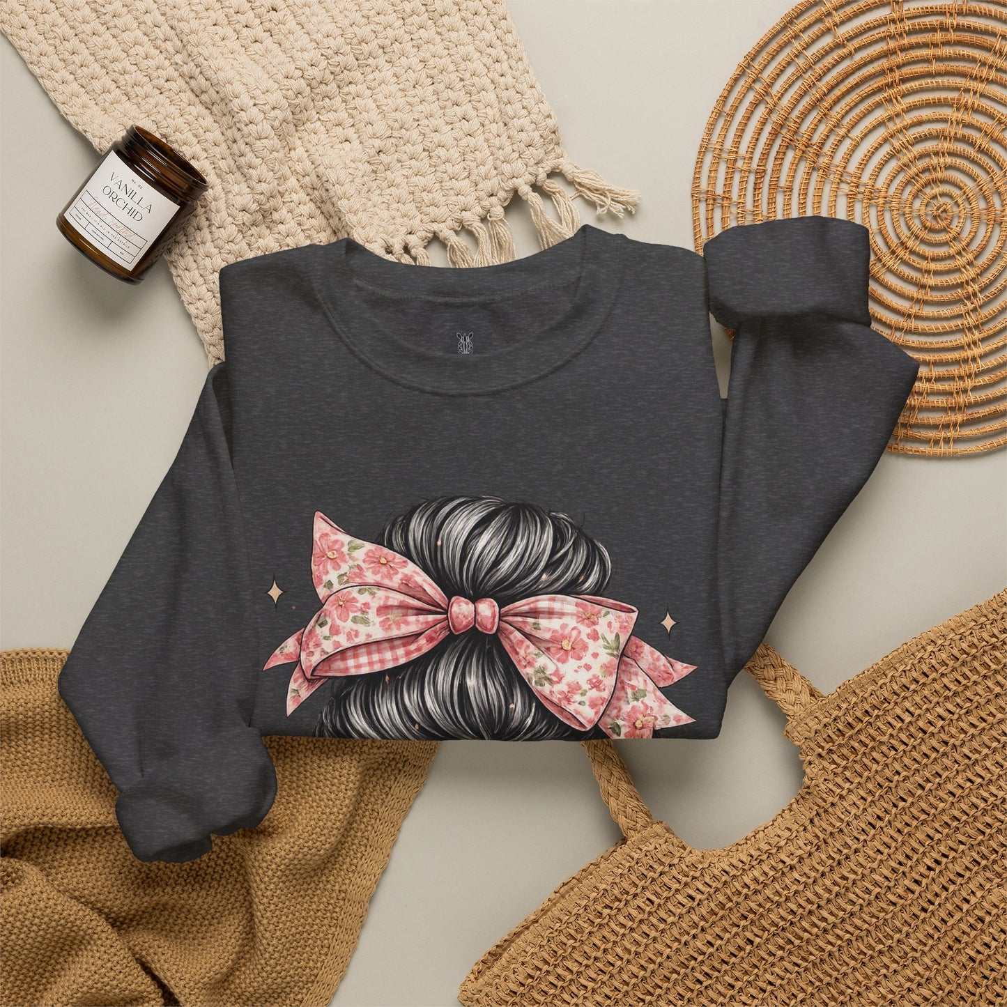 Funny Shirts for Teachers – Hair Bun & Sunglasses "Teach Love Inspire" Sweatshirt