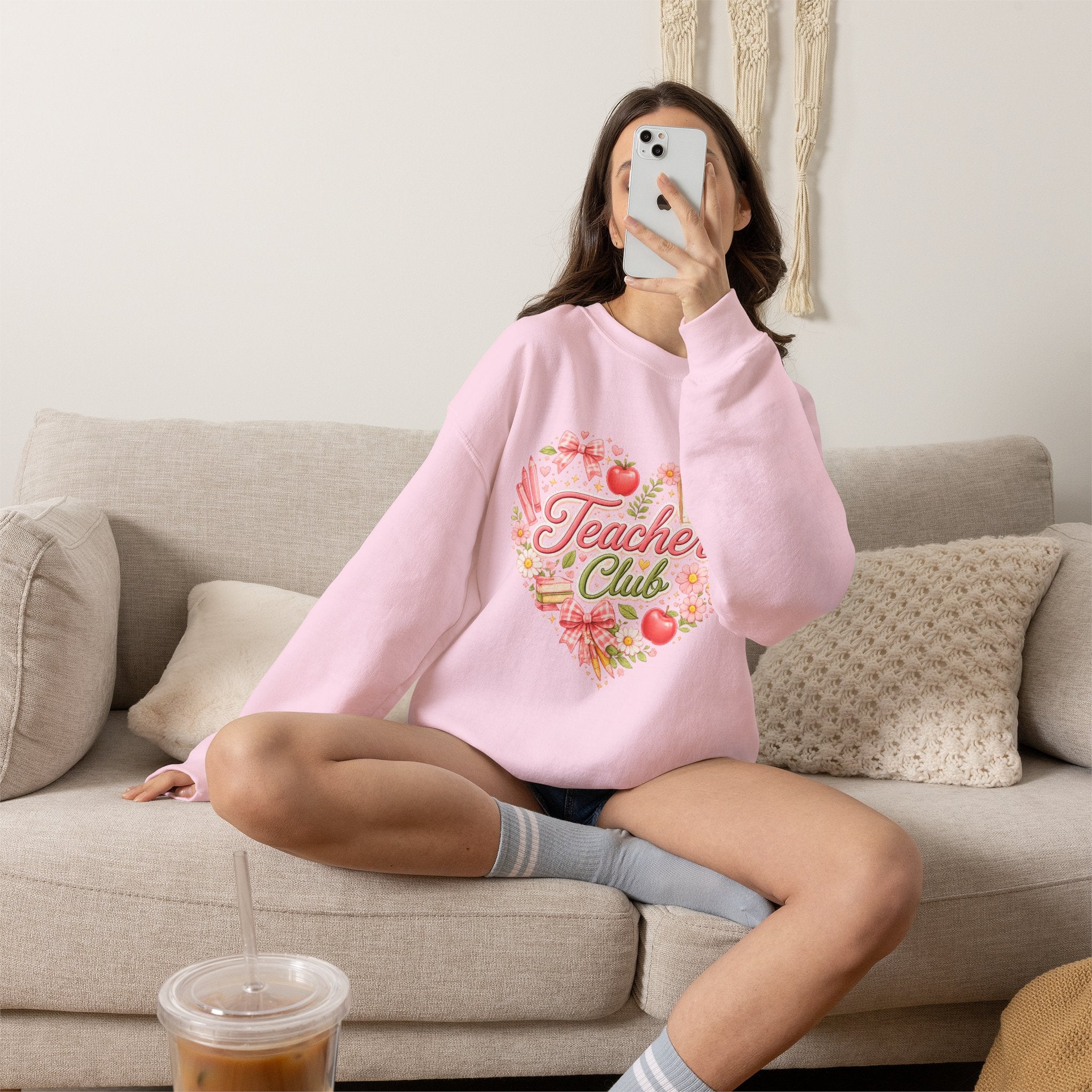 5th Grade Teacher Crewneck Sweatshirt – Teacher Club Heart Design