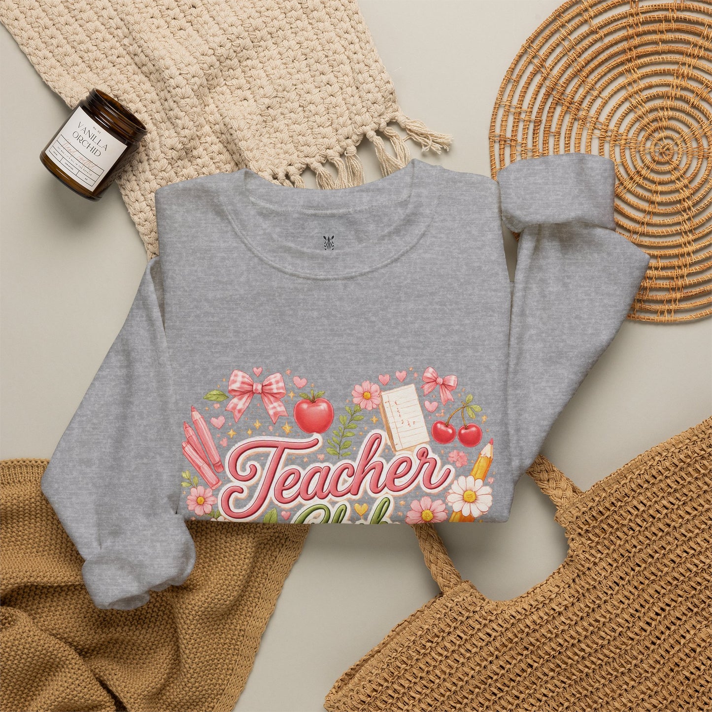 5th Grade Teacher Crewneck Sweatshirt – Teacher Club Heart Design