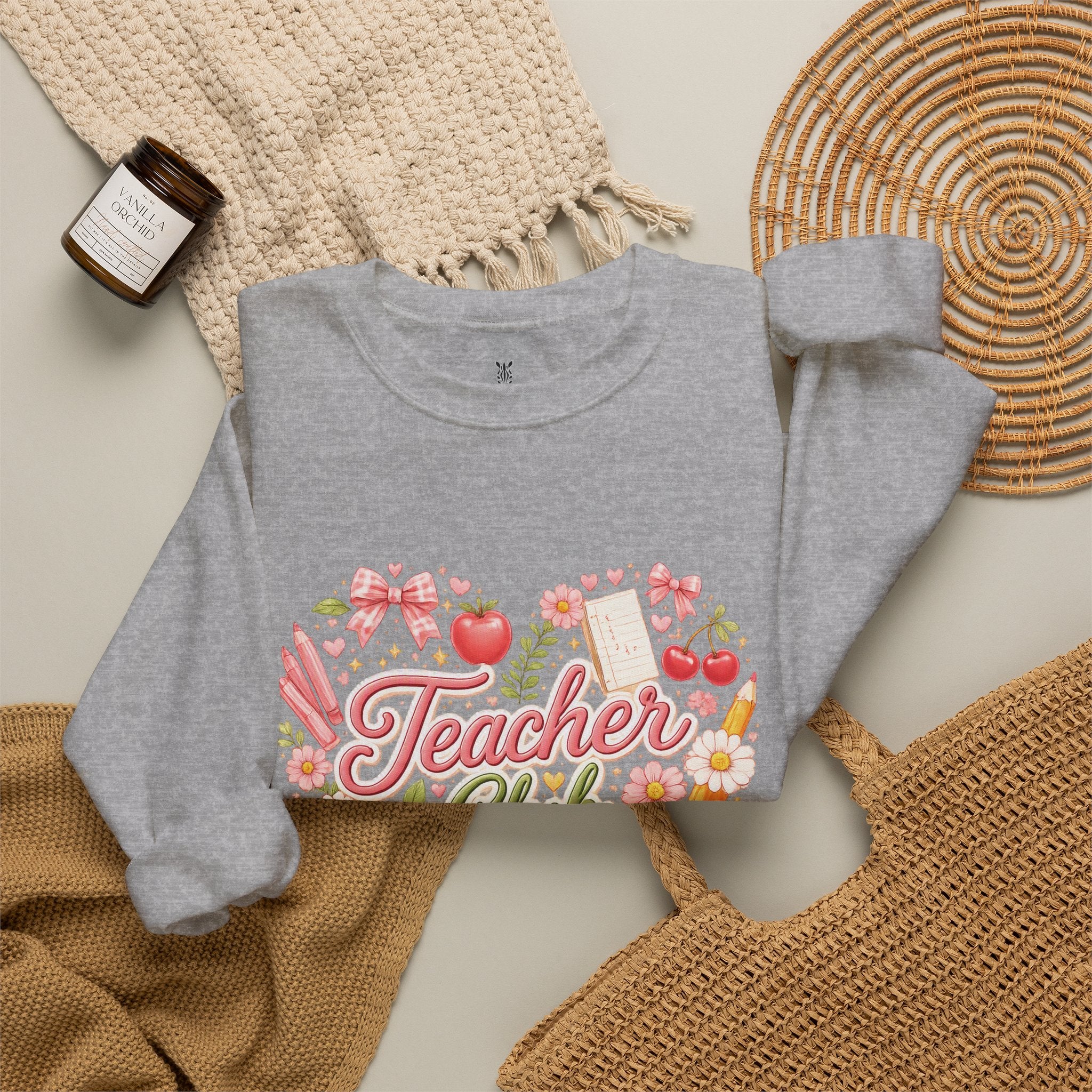 5th Grade Teacher Crewneck Sweatshirt – Teacher Club Heart Design