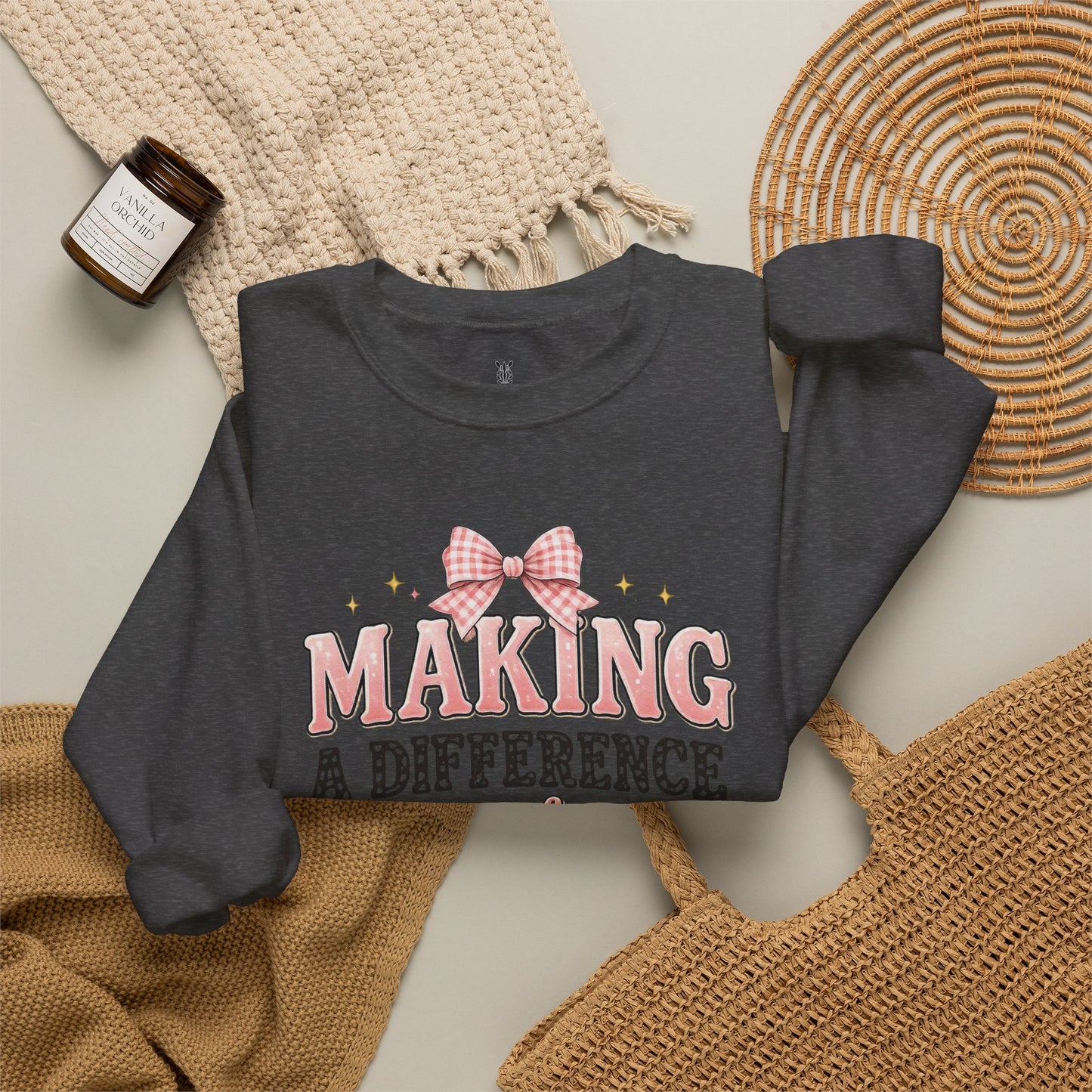 Teacher Birthday Gift Sweatshirt – "Making a Difference Every Day" Floral Crewneck