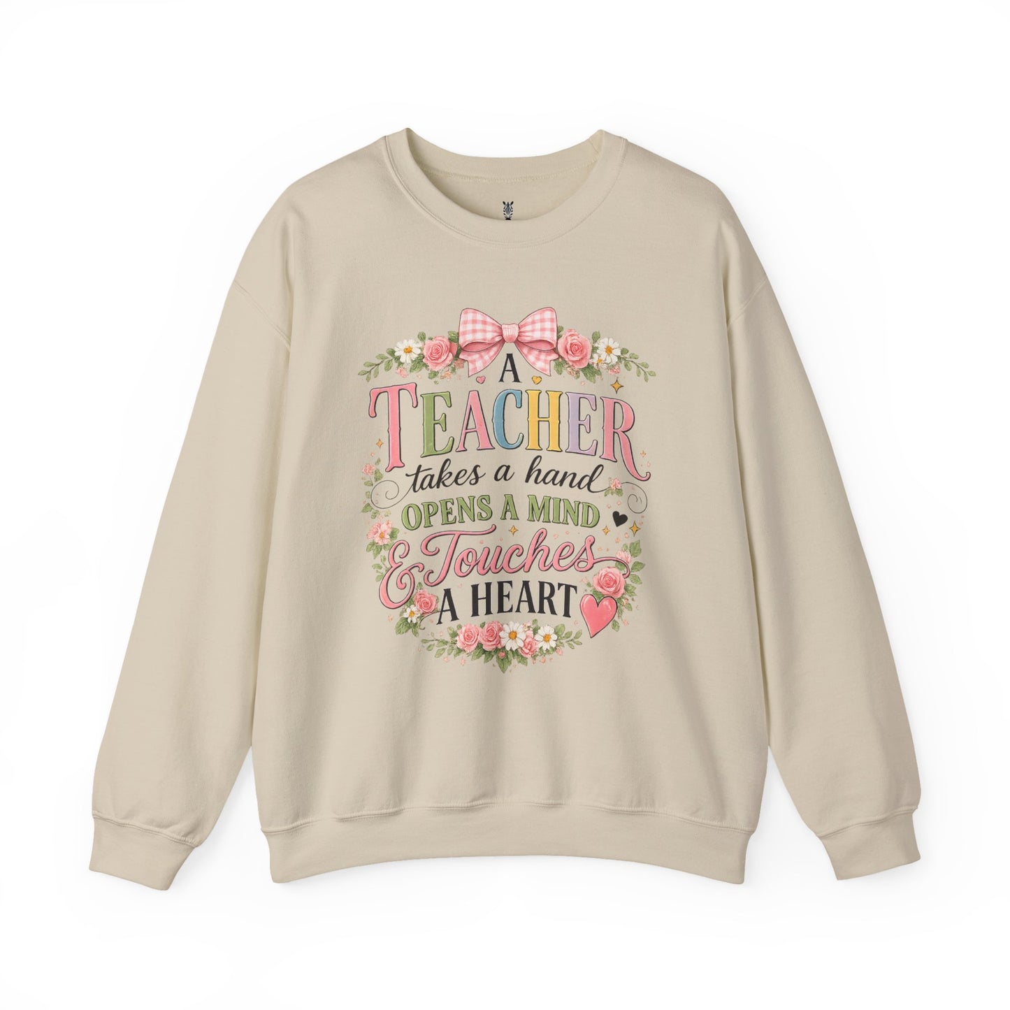 Teacher Appreciation Week Gift – "A Teacher Takes a Hand" Floral Crewneck