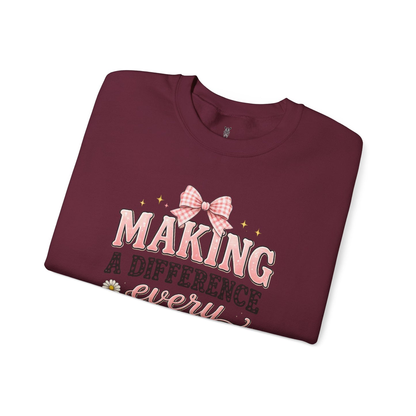 Teacher Birthday Gift Sweatshirt – "Making a Difference Every Day" Floral Crewneck