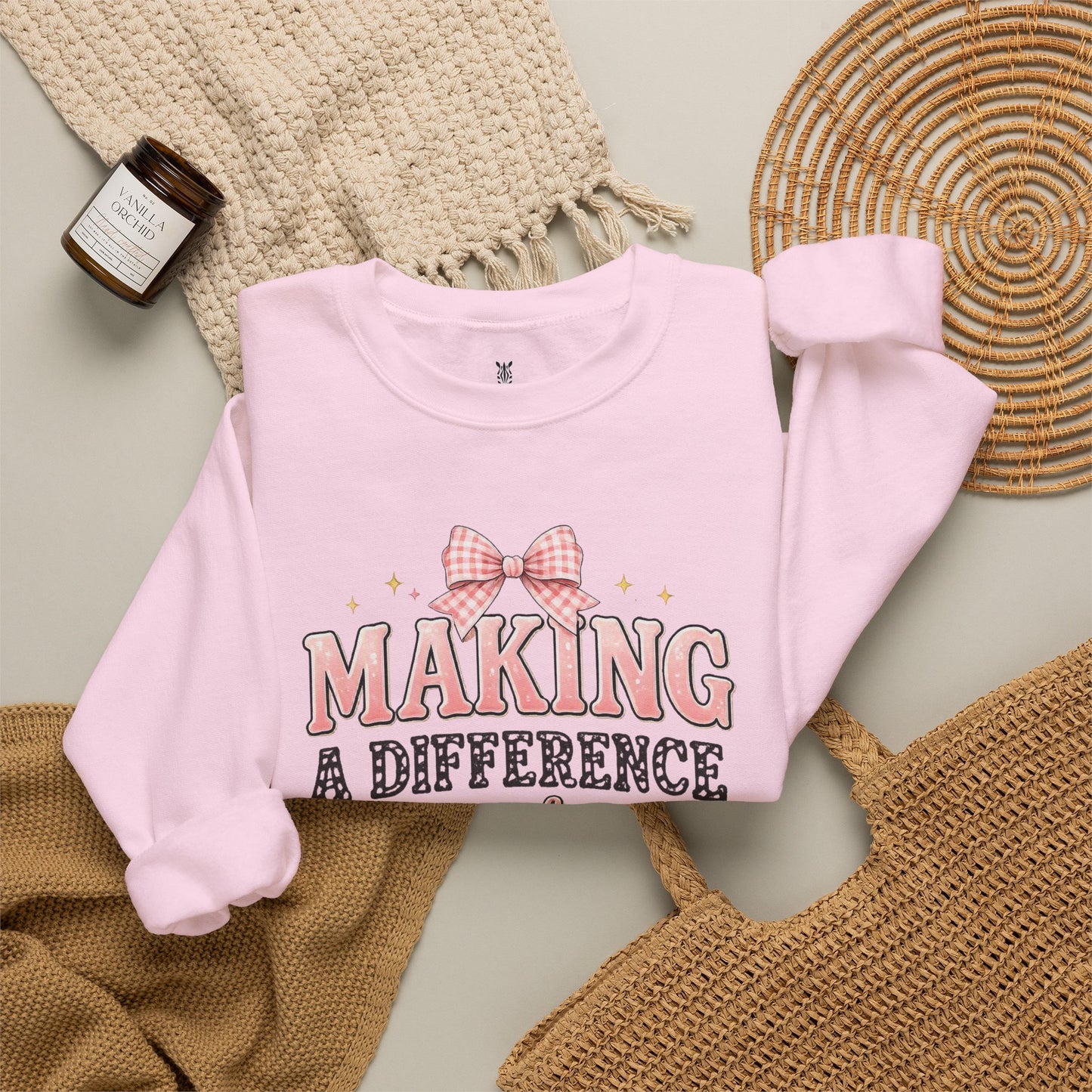 Teacher Birthday Gift Sweatshirt – "Making a Difference Every Day" Floral Crewneck