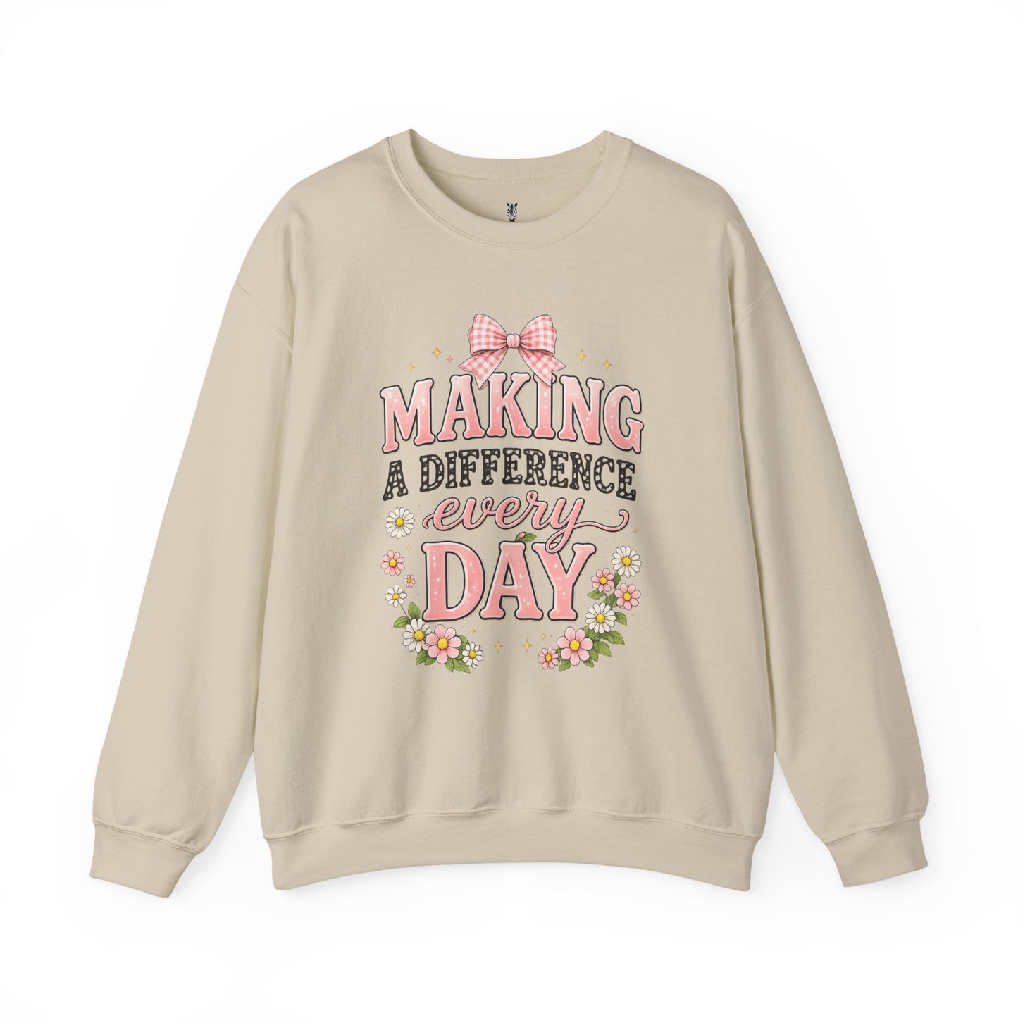 Teacher Birthday Gift Sweatshirt – "Making a Difference Every Day" Floral Crewneck