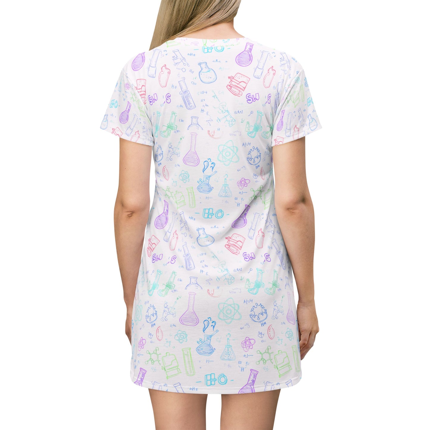 Chemistry Teacher T‑Shirt Dress — Cute Science All‑Over Print