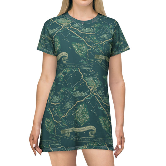 History Teacher T Shirt Dress Map Print Classroom Outfit