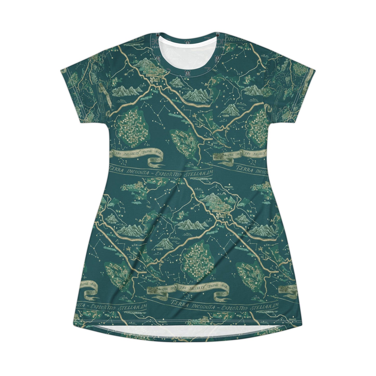 History teacher T-Shirt Dress — All-Over Print Retro Cartography Dress
