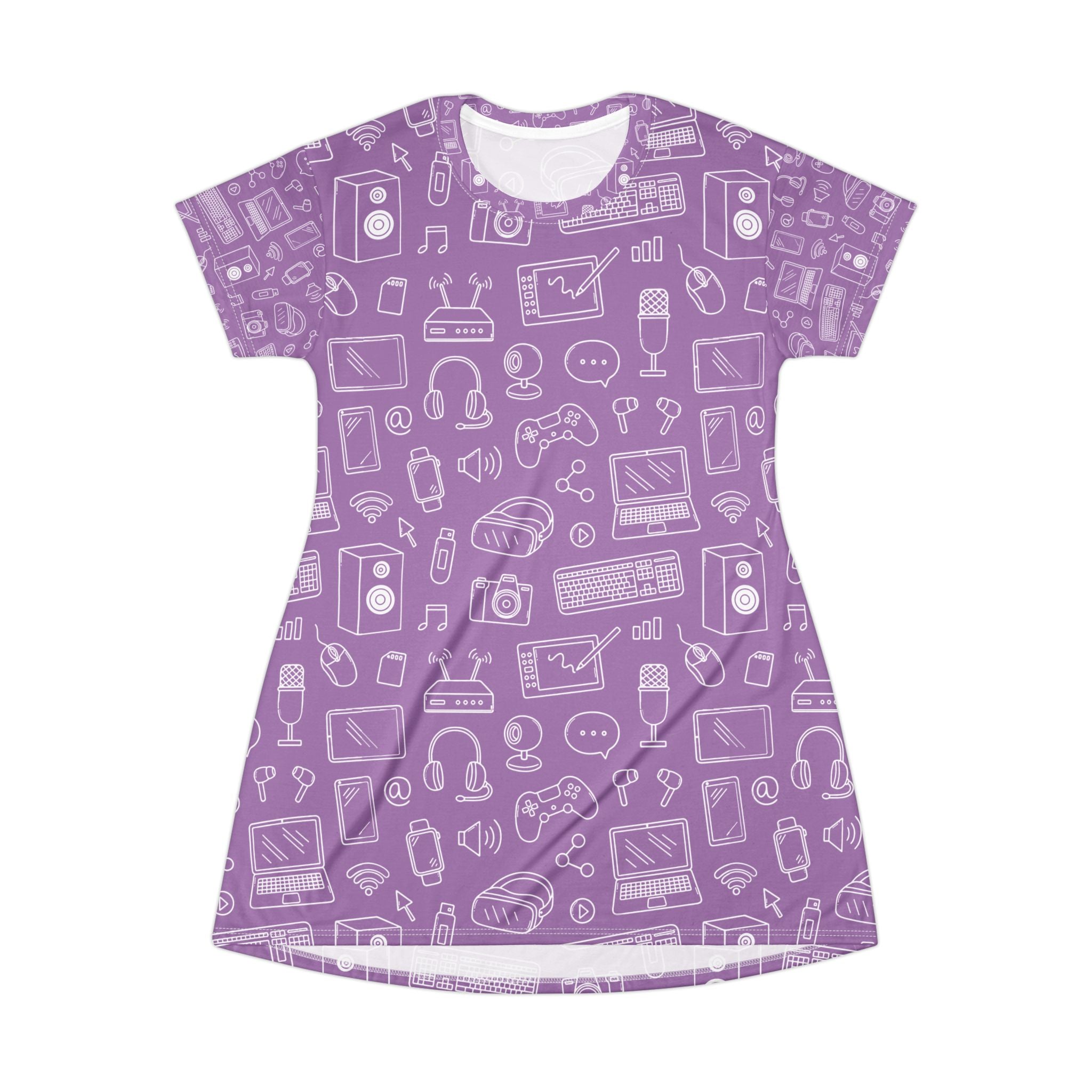 Computer Teacher T Shirt Dress Tech Print Classroom Outfit