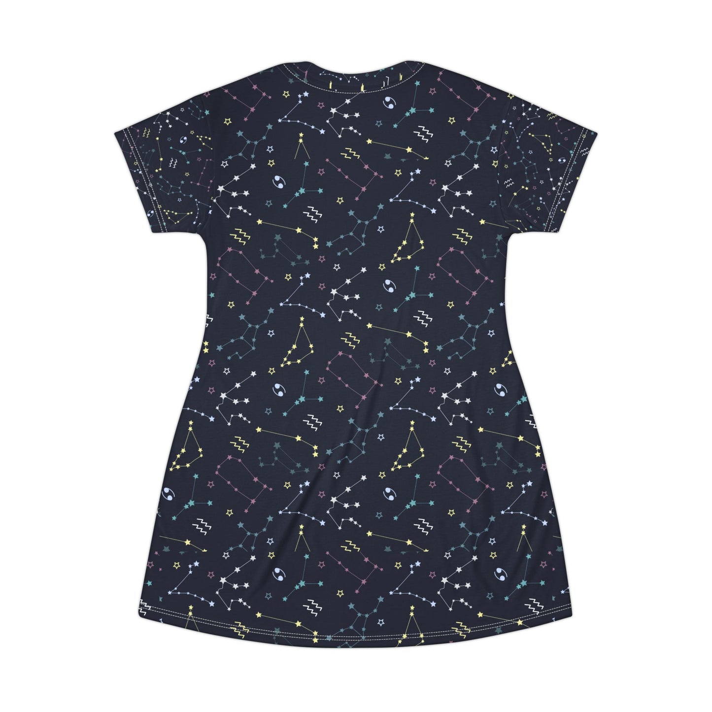 Celestial star Teacher t‑Shirt Dress — All-Over Print Astro Pattern